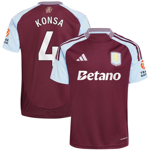 aston villa adidas home shirt 2024-25 with konsa 4 printing Collection - Official Aston Villa Kits