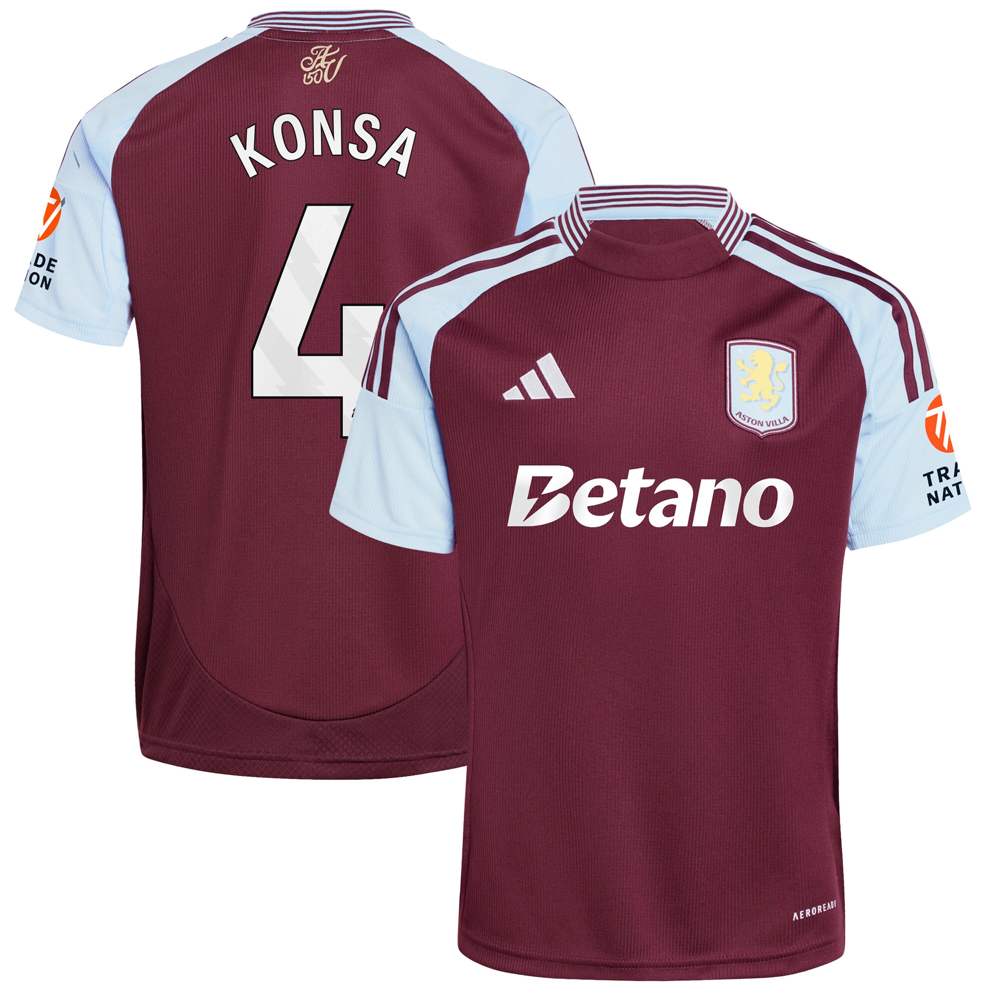 aston villa adidas home shirt 2024-25 with konsa 4 printing Collection - Official Aston Villa Kits