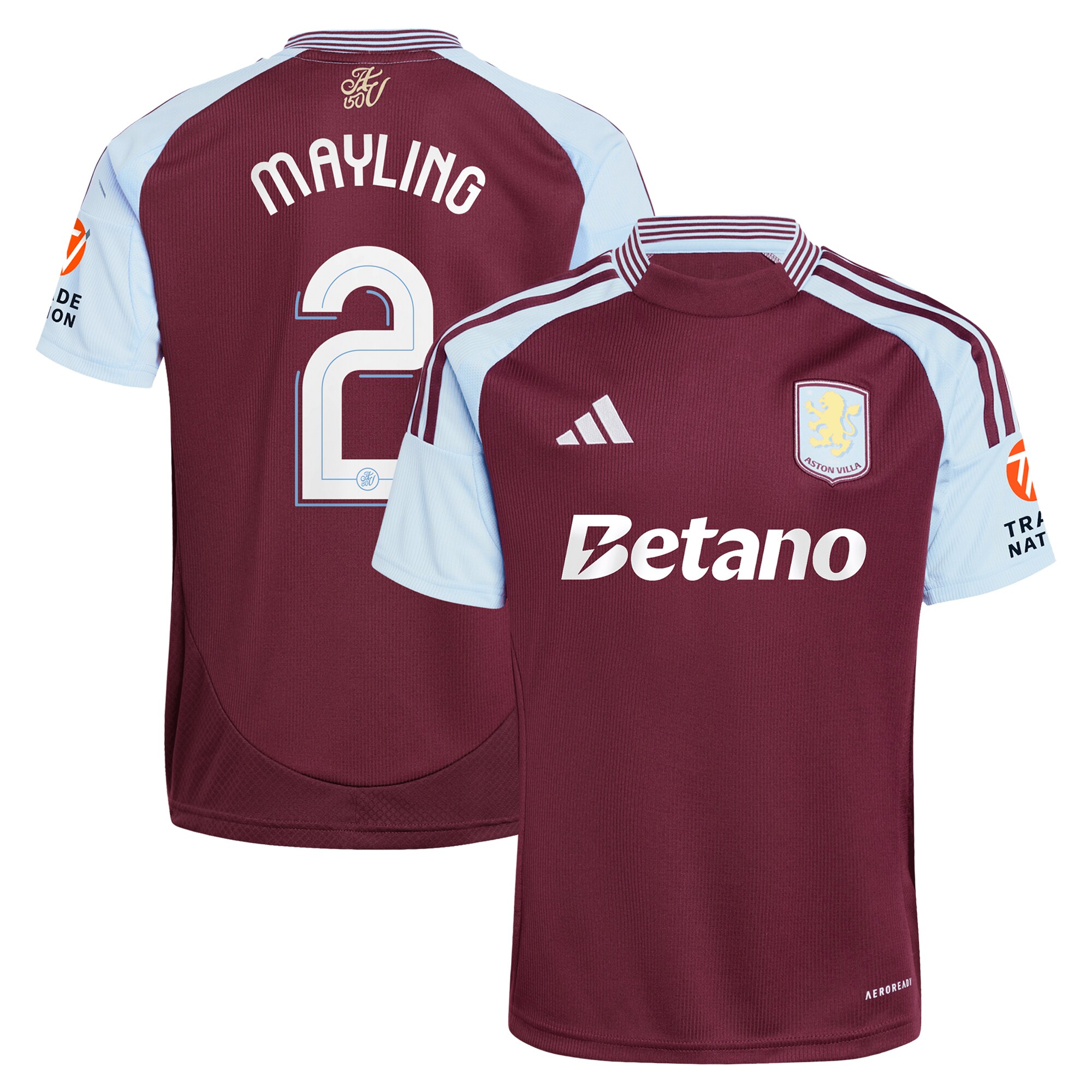 aston villa adidas home shirt 2024-25 with mayling 2 cup printing Collection - Official Aston Villa Kits