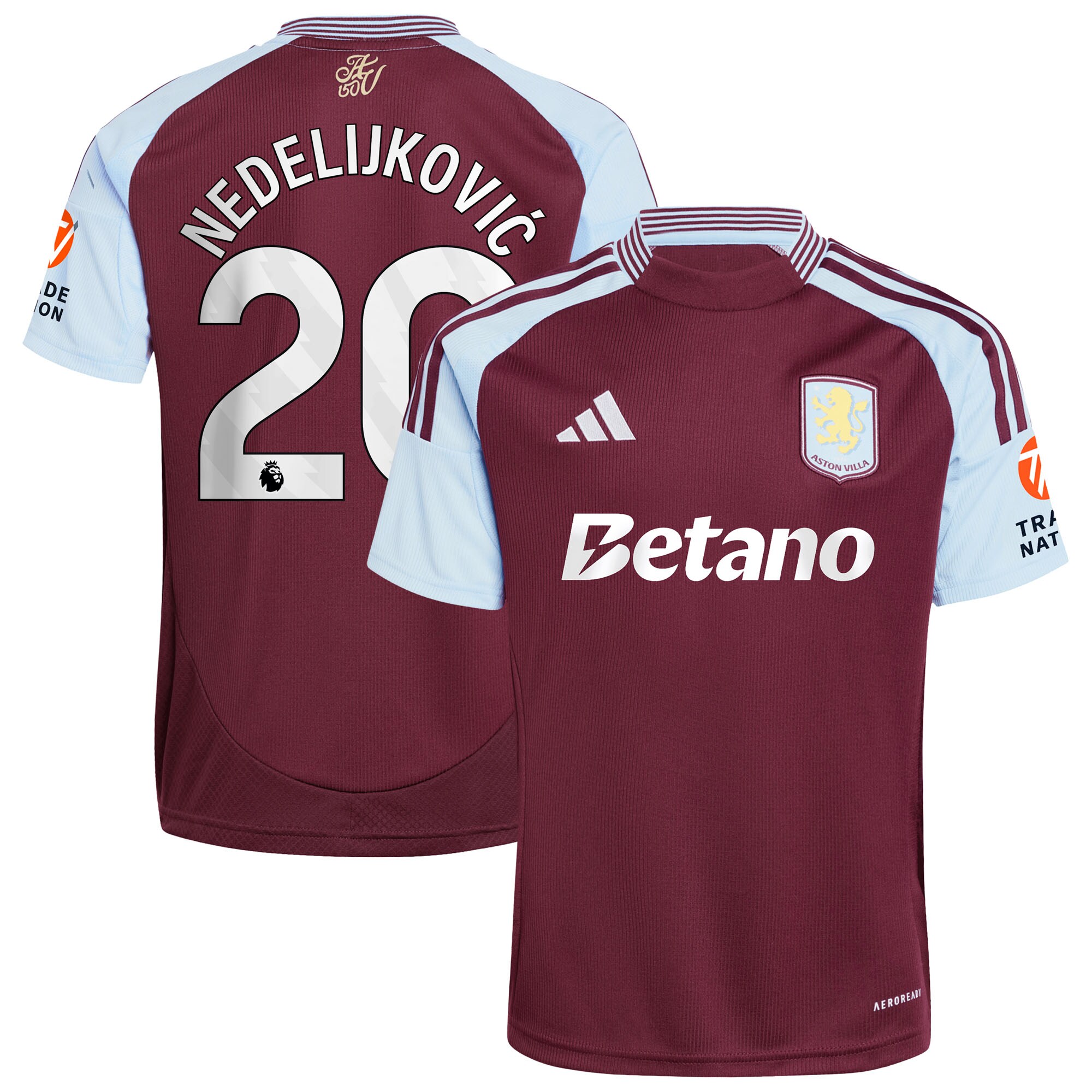 aston villa adidas home shirt 2024-25 with nedeljković 20 printing Collection - Official Aston Villa Kits