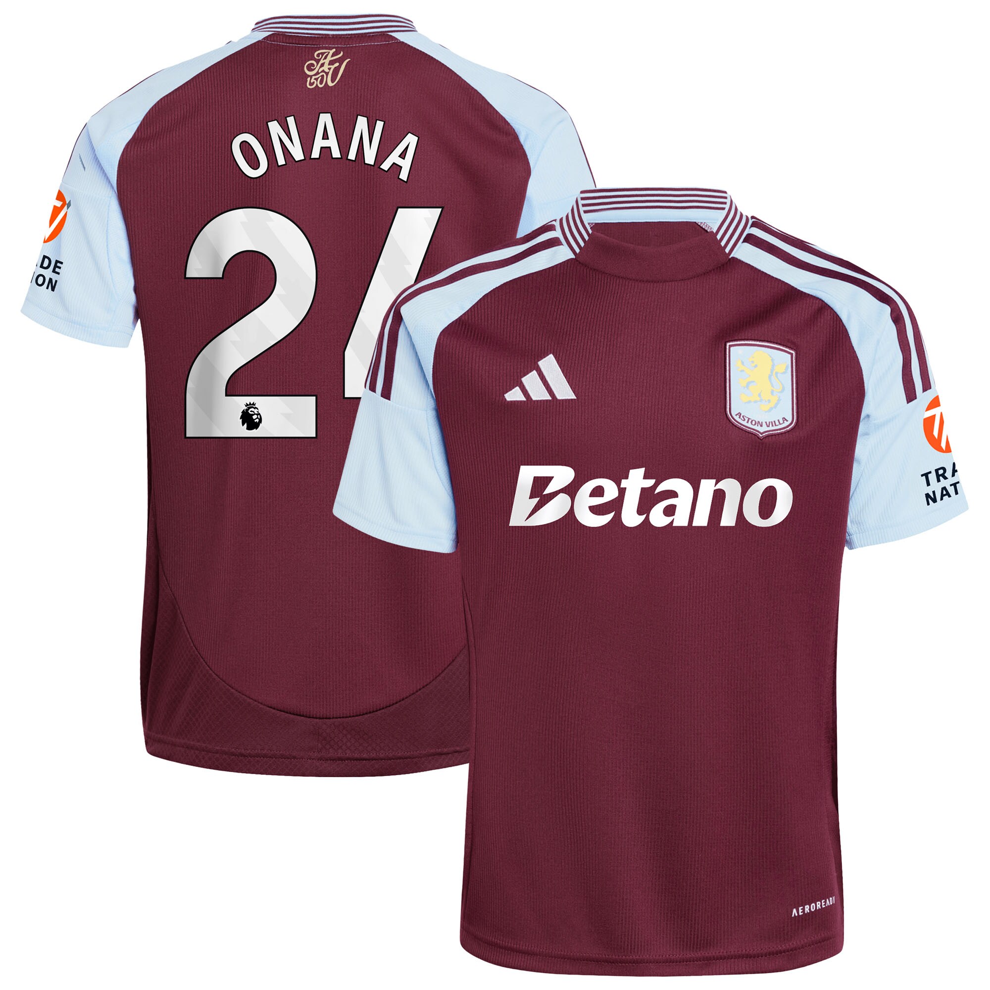 aston villa adidas home shirt 2024-25 with onana 24 printing Collection - Official Aston Villa Kits