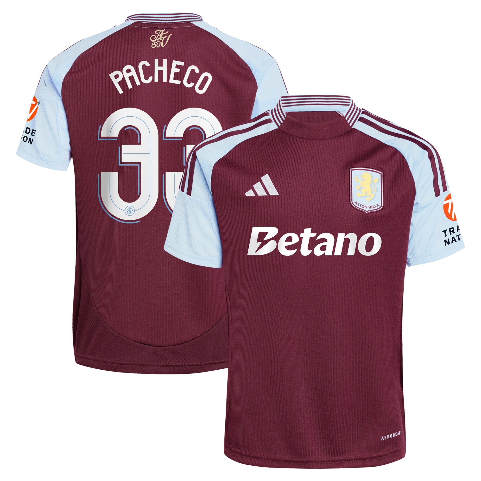 aston villa adidas home shirt 2024-25 with pacheco 33 cup printing Collection - Official Aston Villa Kits