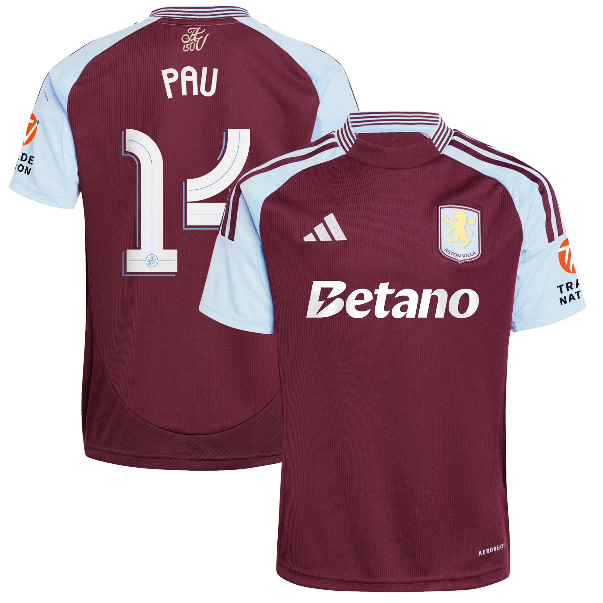 aston villa adidas home shirt 2024-25 with pau 14 cup printing Collection - Official Aston Villa Kits
