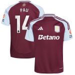 aston villa adidas home shirt 2024-25 with pau 14 printing Collection - Official Aston Villa Kits