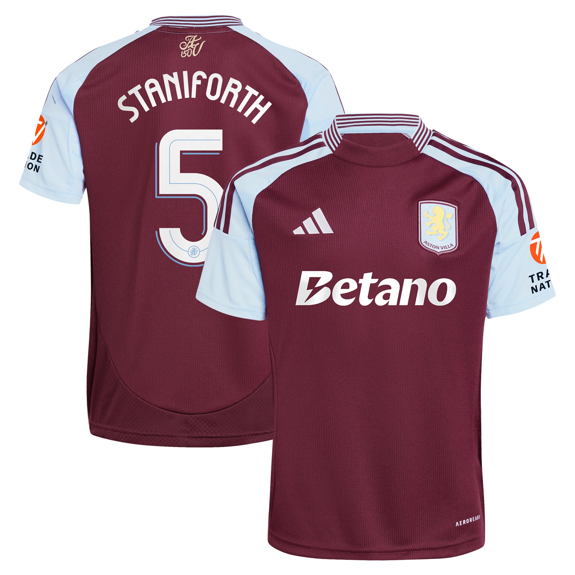 aston villa adidas home shirt 2024-25 with staniforth 5 cup printing Collection - Official Aston Villa Kits