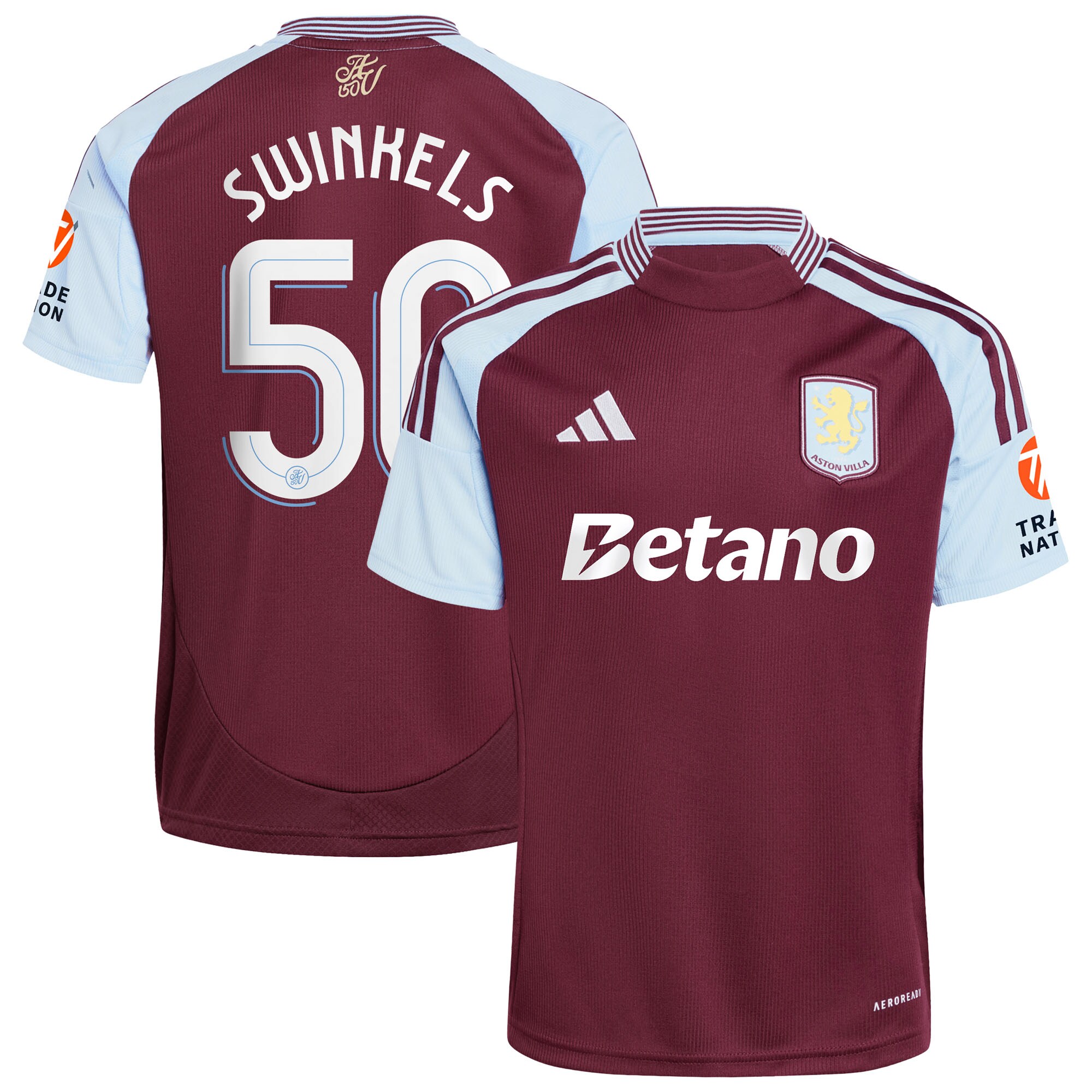 aston villa adidas home shirt 2024-25 with swinkels 50 cup printing Collection - Official Aston Villa Kits