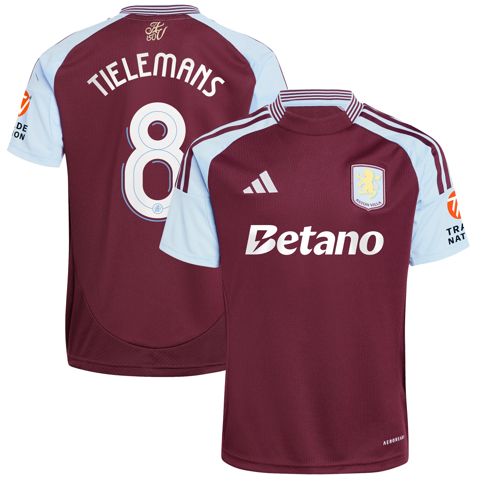 aston villa adidas home shirt 2024-25 with tielemans 8 cup printing Collection - Official Aston Villa Kits