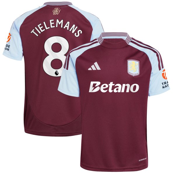 aston villa adidas home shirt 2024-25 with tielemans 8 printing Collection - Official Aston Villa Kits