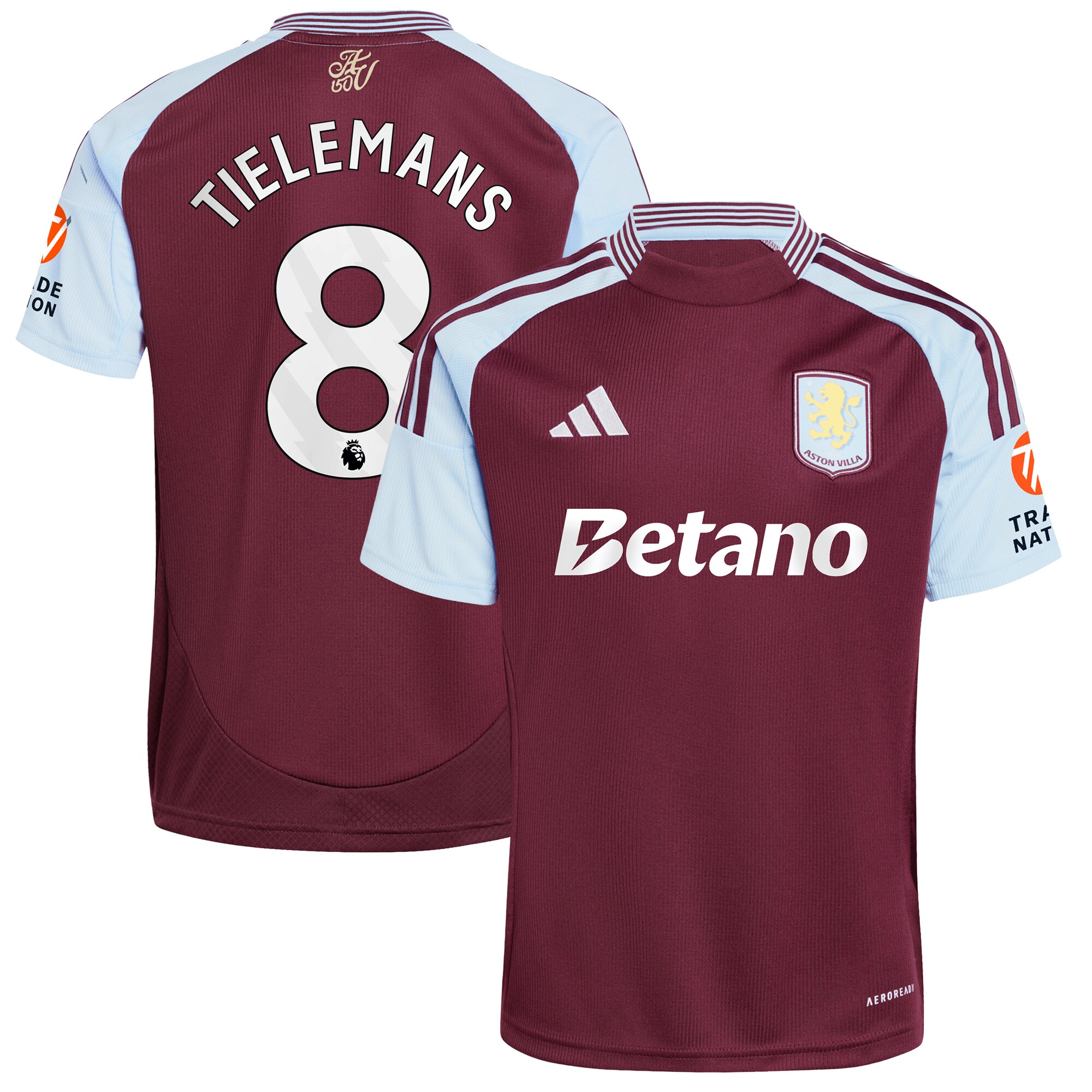 aston villa adidas home shirt 2024-25 with tielemans 8 printing Collection - Official Aston Villa Kits