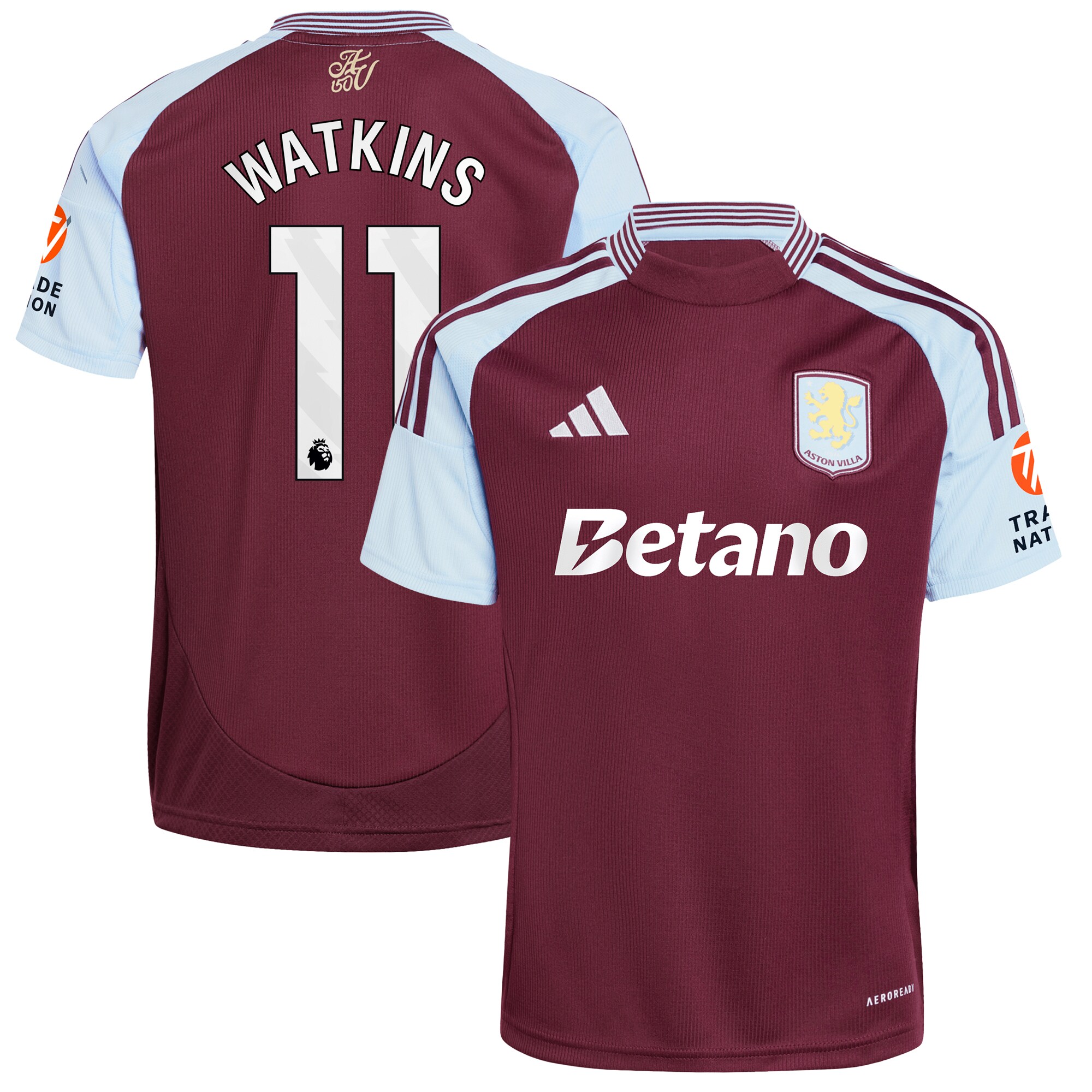 aston villa adidas home shirt 2024-25 with watkins 11 printing Collection - Official Aston Villa Kits