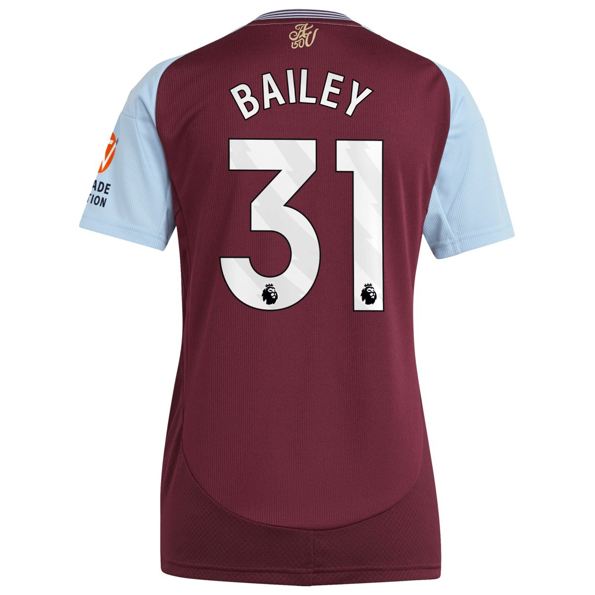 aston villa adidas home shirt 2024-25 – womens with bailey 31 printing Collection - Official Aston Villa Kits