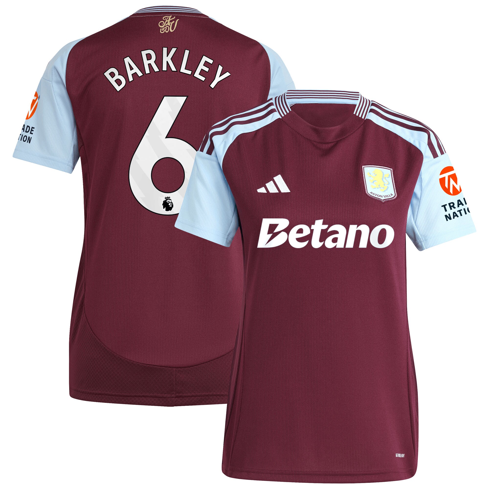 aston villa adidas home shirt 2024-25 – womens with barkley 6 printing Collection - Official Aston Villa Kits