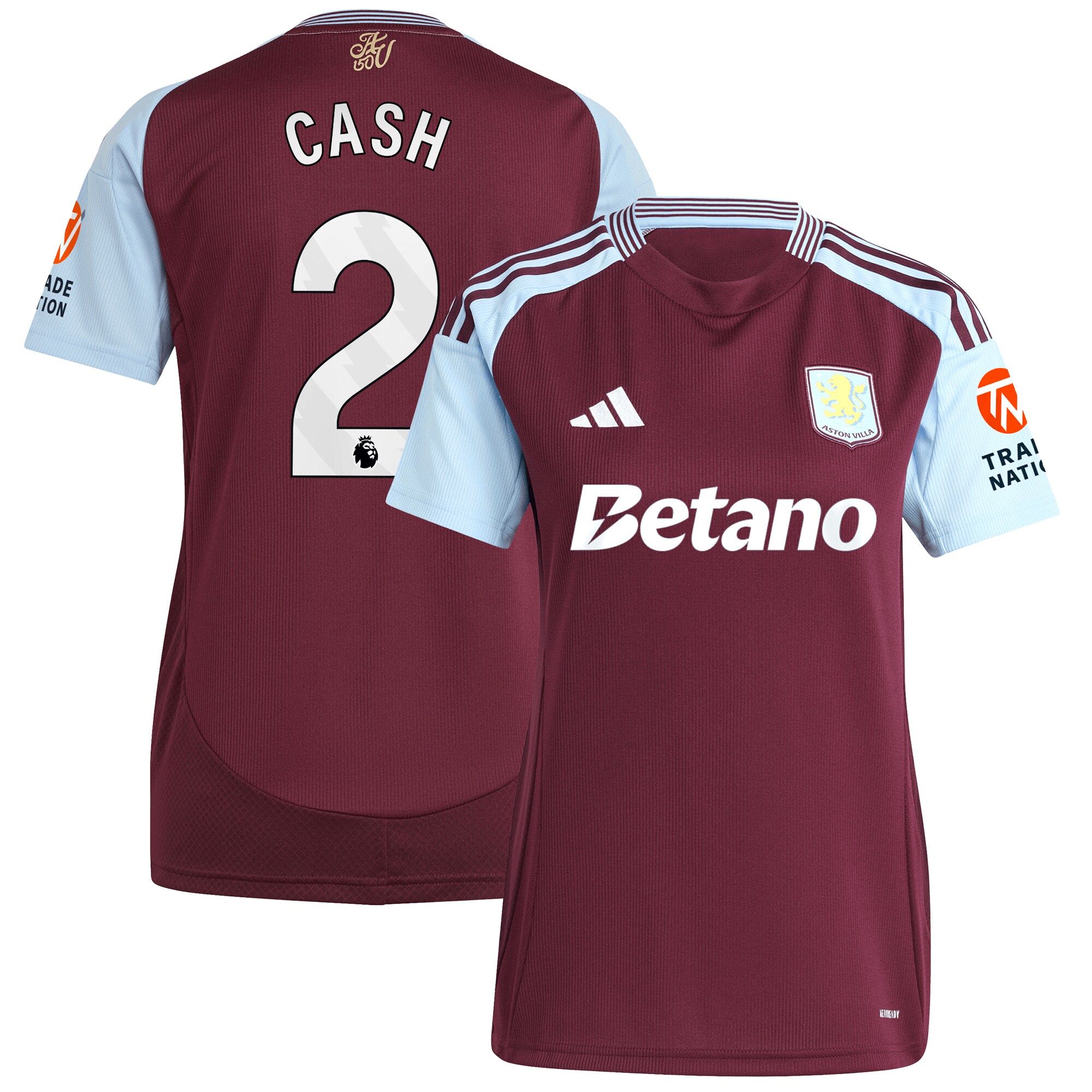 aston villa adidas home shirt 2024-25 – womens with cash 2 printing Collection - Official Aston Villa Kits
