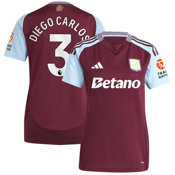 aston villa adidas home shirt 2024-25 – womens with diego carlos 3 printing Collection - Official Aston Villa Kits