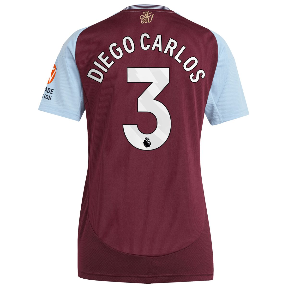 aston villa adidas home shirt 2024-25 – womens with diego carlos 3 printing Collection - Official Aston Villa Kits