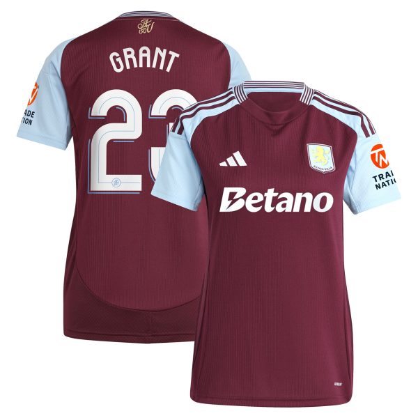 aston villa adidas home shirt 2024-25 – womens with grant 23 cup printing Collection - Official Aston Villa Kits