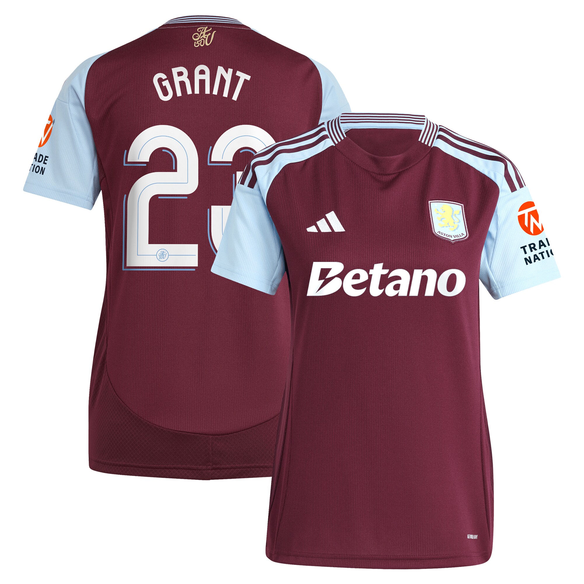 aston villa adidas home shirt 2024-25 – womens with grant 23 cup printing Collection - Official Aston Villa Kits