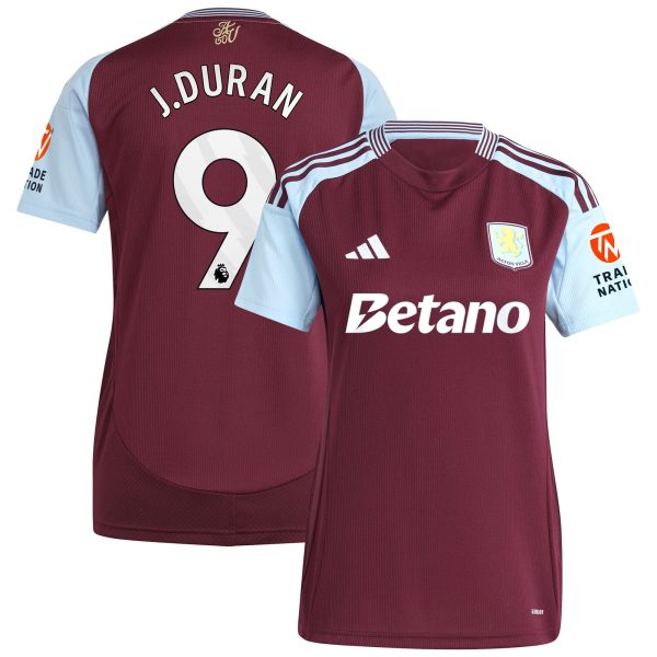 aston villa adidas home shirt 2024-25 – womens with j.duran 9 printing Collection - Official Aston Villa Kits