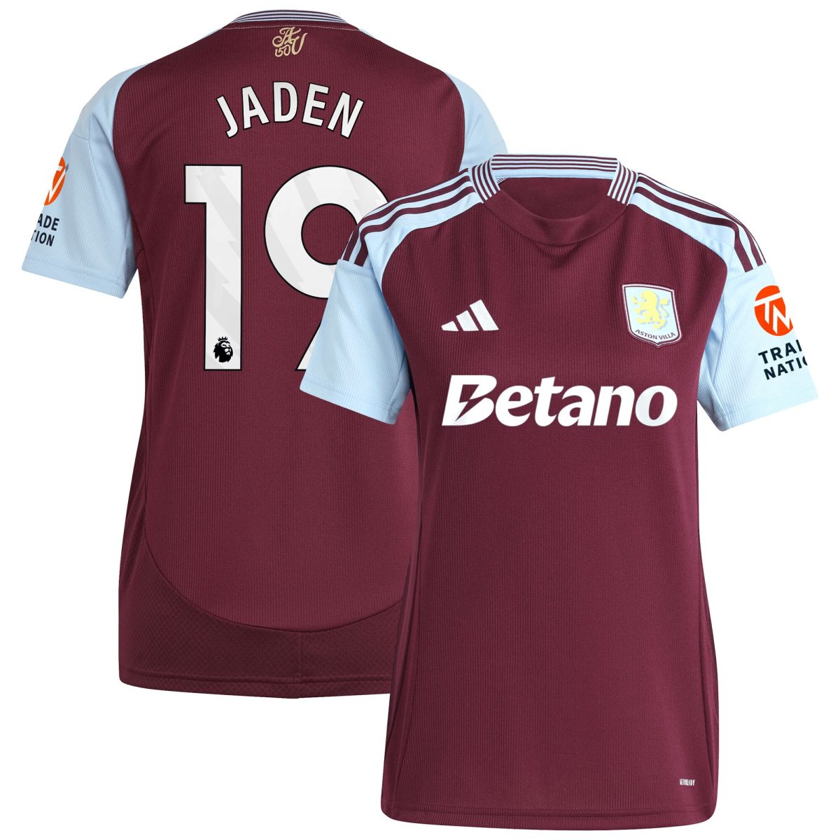 aston villa adidas home shirt 2024-25 – womens with jaden 19 printing Collection - Official Aston Villa Kits
