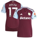 aston villa adidas home shirt 2024-25 – womens with malen 17 printing Collection - Official Aston Villa Kits