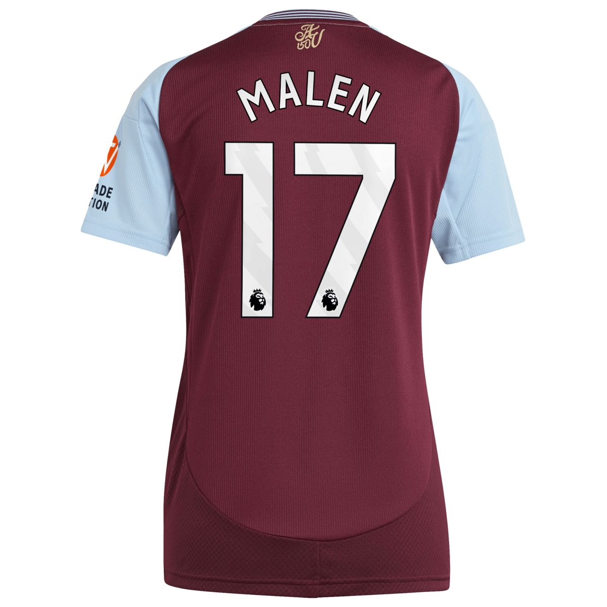 aston villa adidas home shirt 2024-25 – womens with malen 17 printing Collection - Official Aston Villa Kits