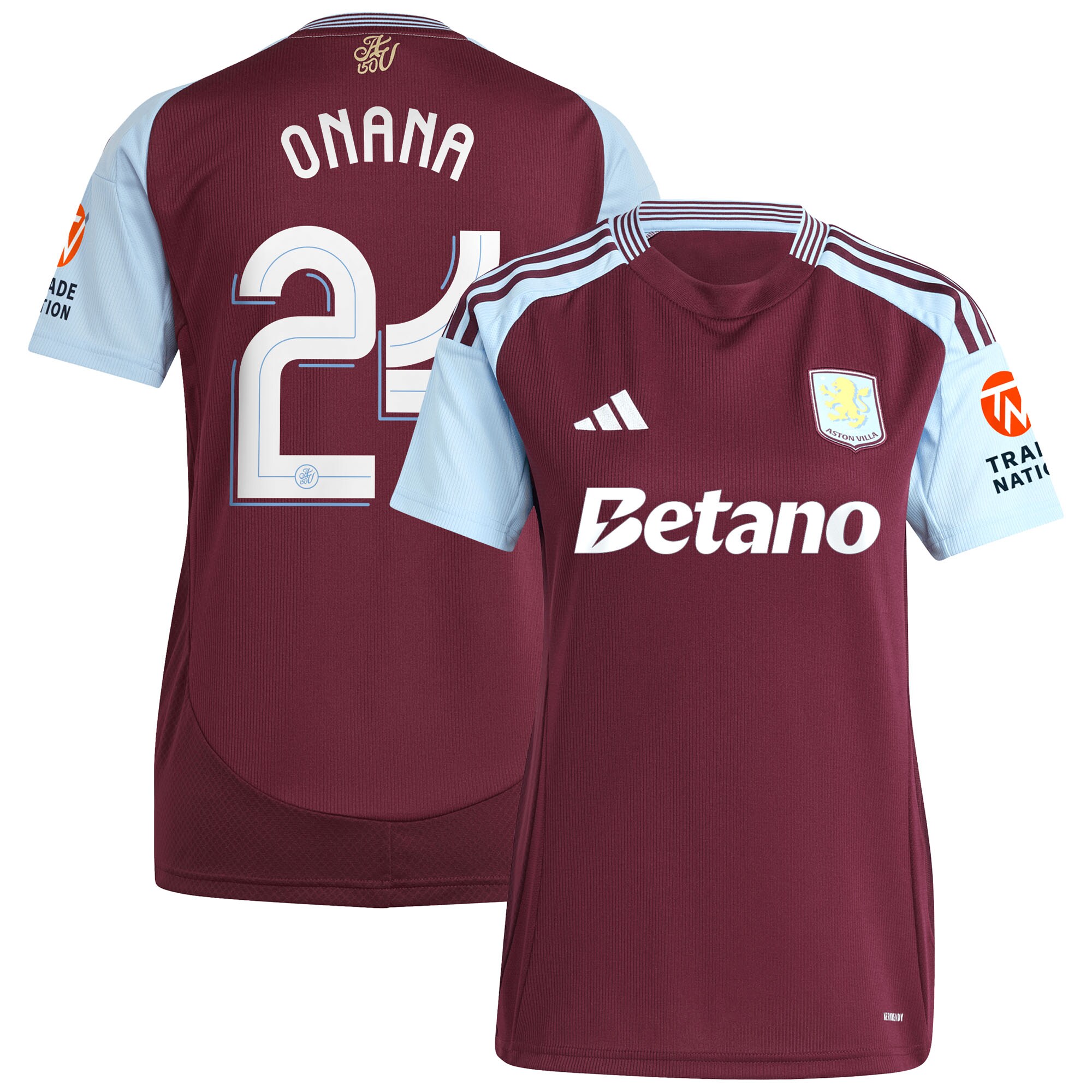 aston villa adidas home shirt 2024-25 – womens with onana 24 cup printing Collection - Official Aston Villa Kits