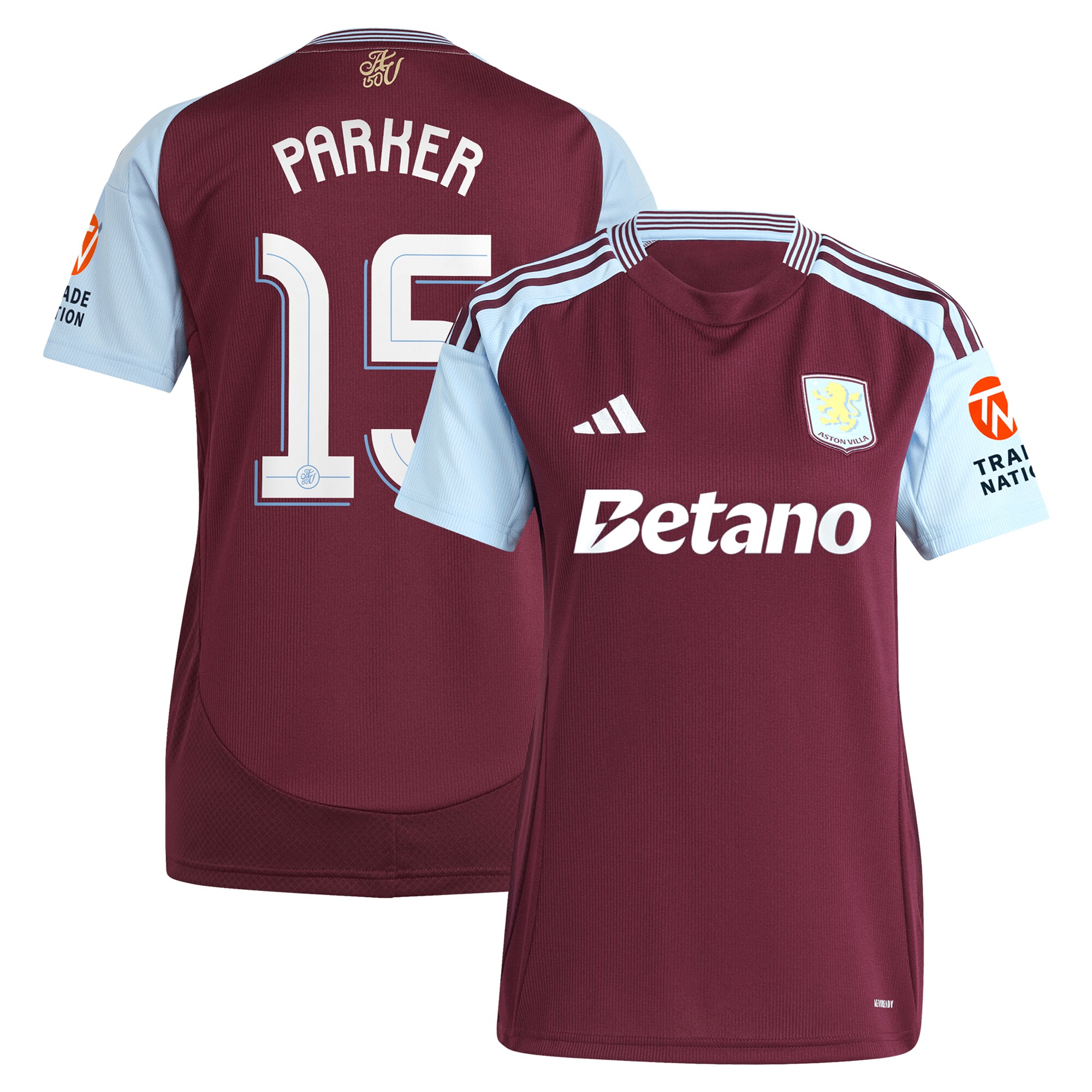 aston villa adidas home shirt 2024-25 – womens with parker 15 cup printing Collection - Official Aston Villa Kits