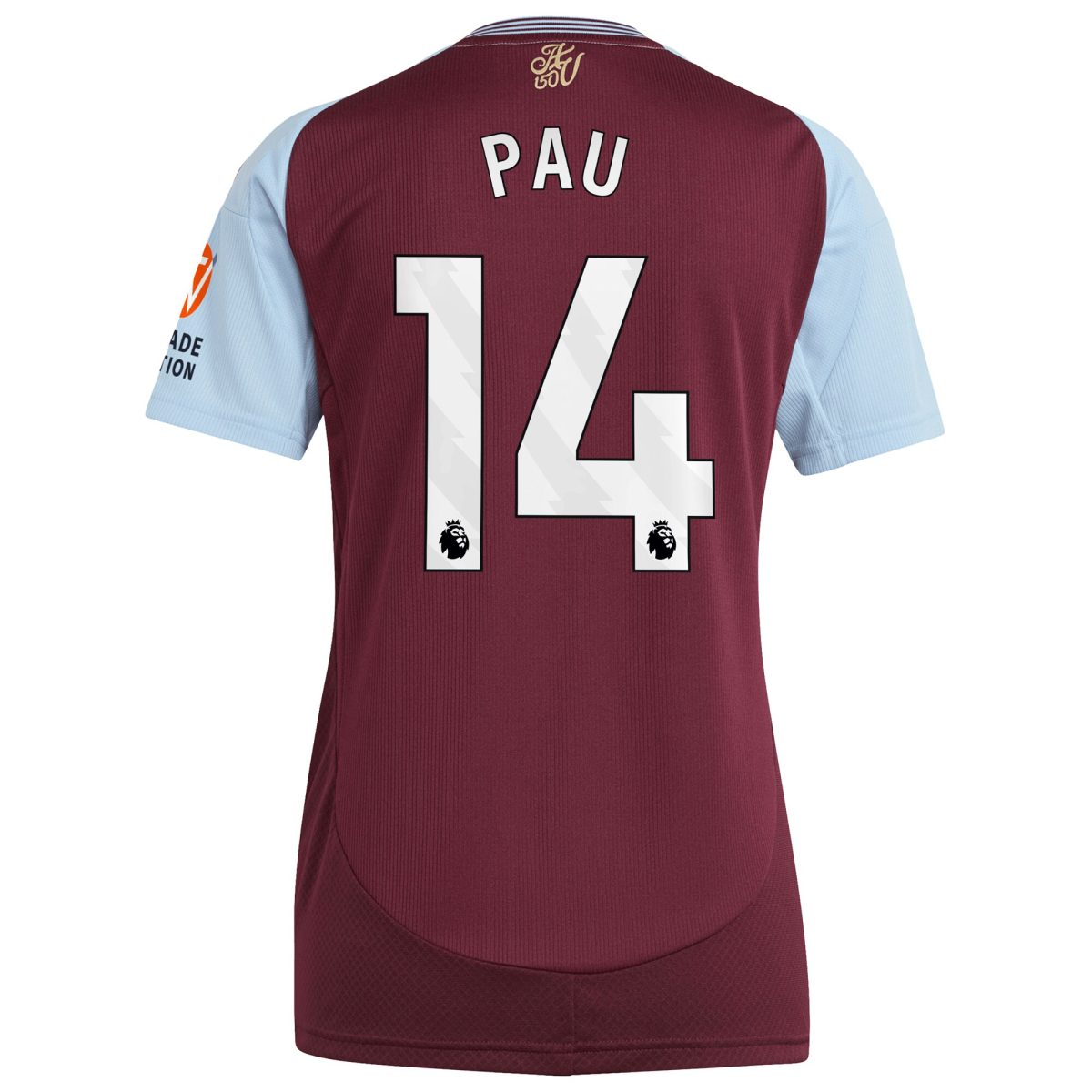 aston villa adidas home shirt 2024-25 – womens with pau 14 printing Collection - Official Aston Villa Kits