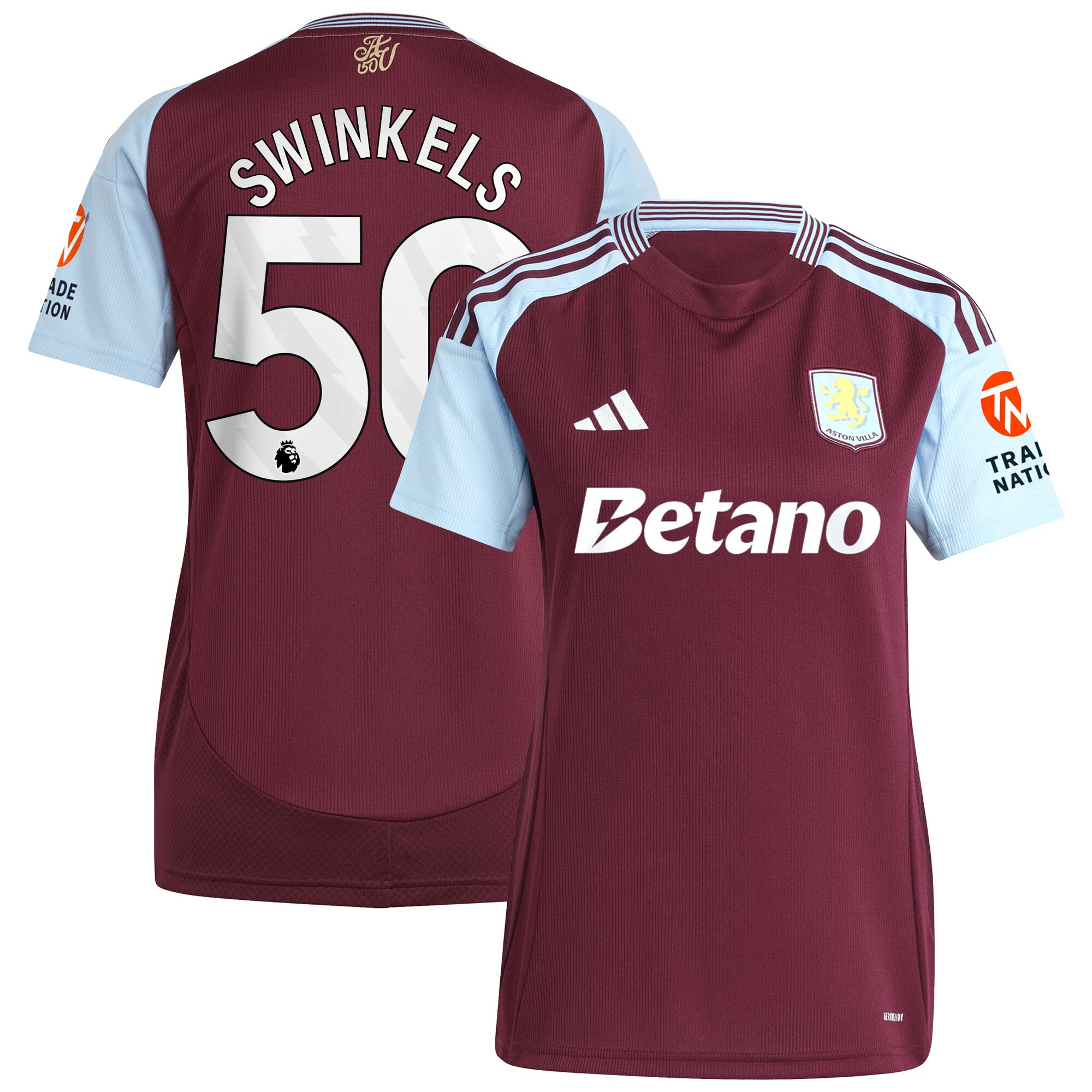 aston villa adidas home shirt 2024-25 – womens with swinkels 50 printing Collection - Official Aston Villa Kits