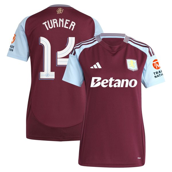 aston villa adidas home shirt 2024-25 – womens with turner 14 cup printing Collection - Official Aston Villa Kits