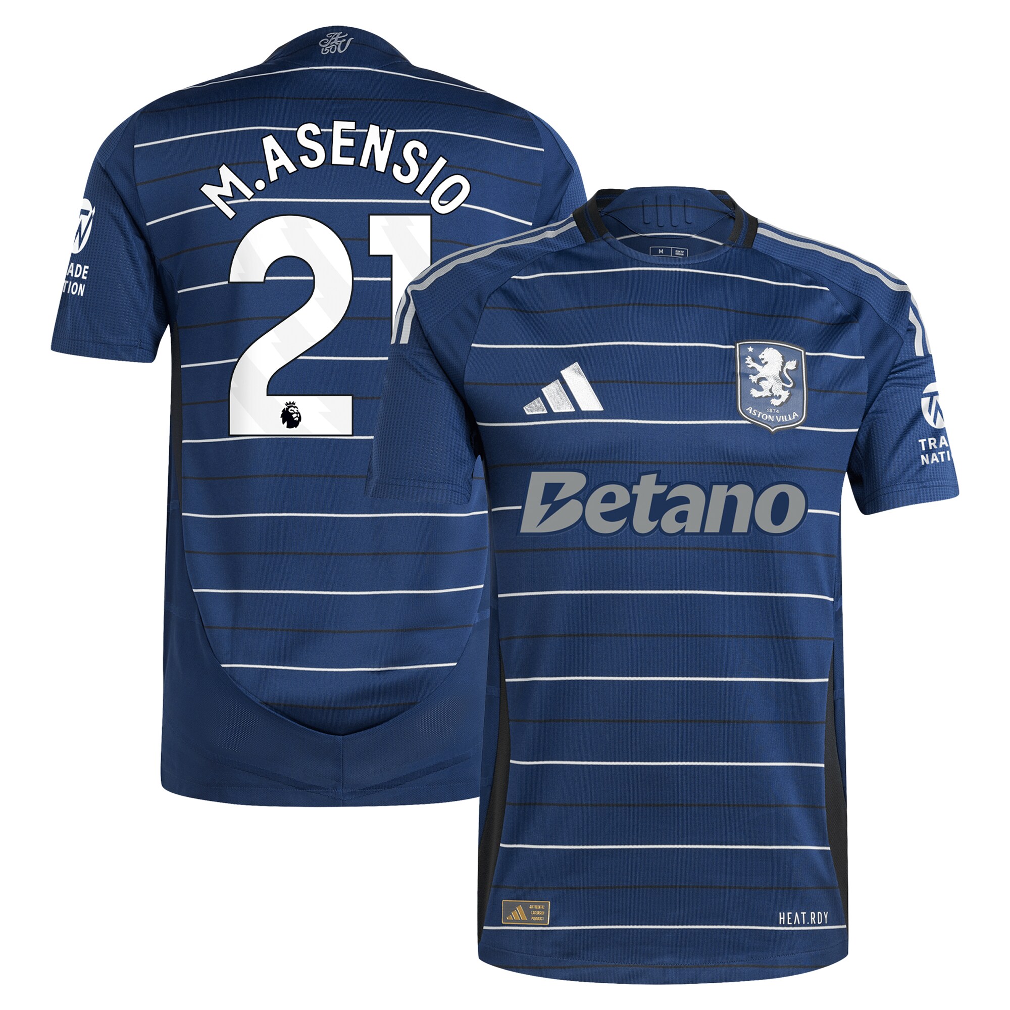 aston villa adidas third authentic shirt 2024-25 with m.asensio 21 printing Collection - Official Aston Villa Kits