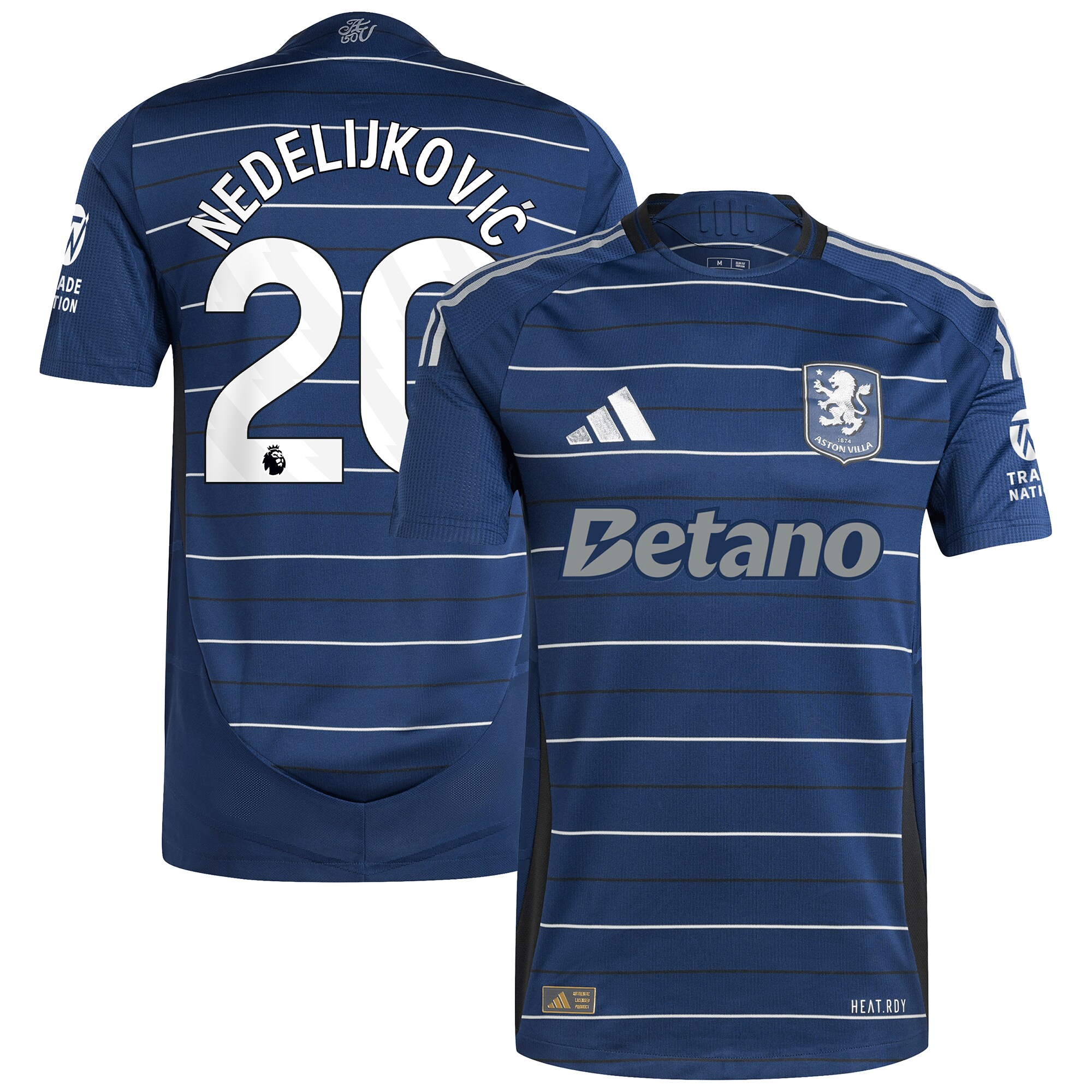aston villa adidas third authentic shirt 2024-25 with nedeljković 20 printing Collection - Official Aston Villa Kits