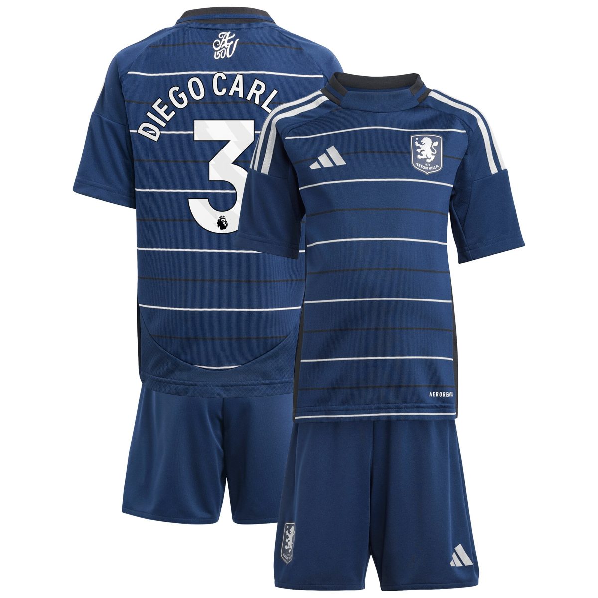 aston villa adidas third minikit 2024-25 with diego carlos 3 printing Collection - Official Aston Villa Kits