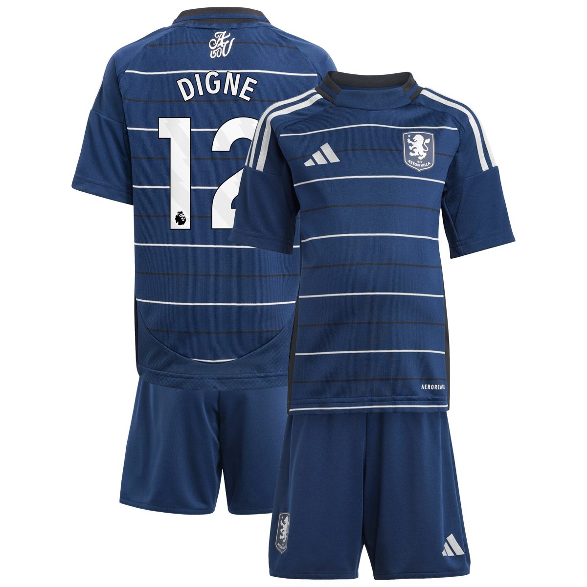 aston villa adidas third minikit 2024-25 with digne 12 printing Collection - Official Aston Villa Kits
