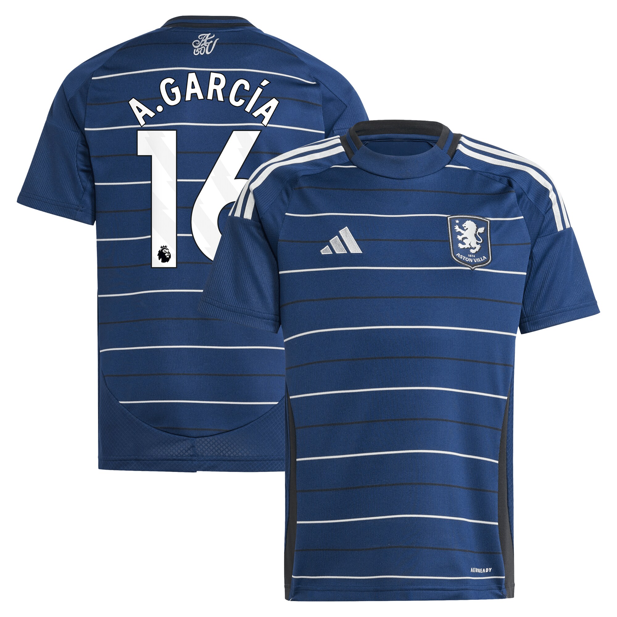 aston villa adidas third shirt 2024-25 – kids with a.garcía 16 printing Collection - Official Aston Villa Kits