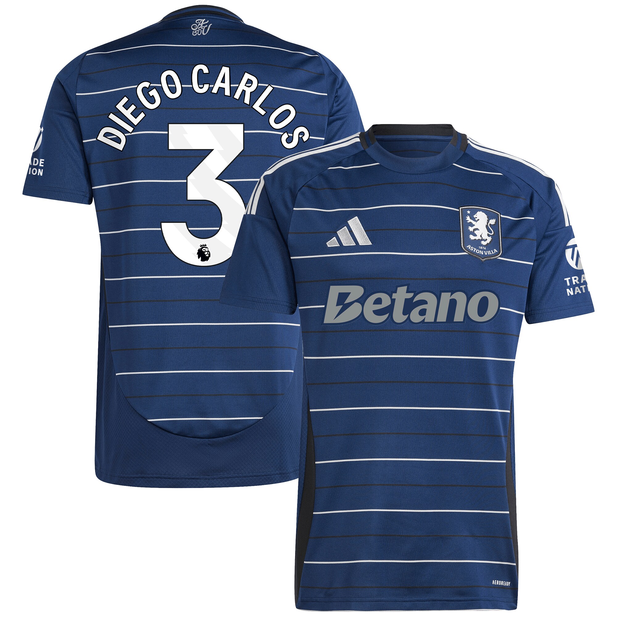 aston villa adidas third shirt 2024-25 with diego carlos 3 printing Collection - Official Aston Villa Kits