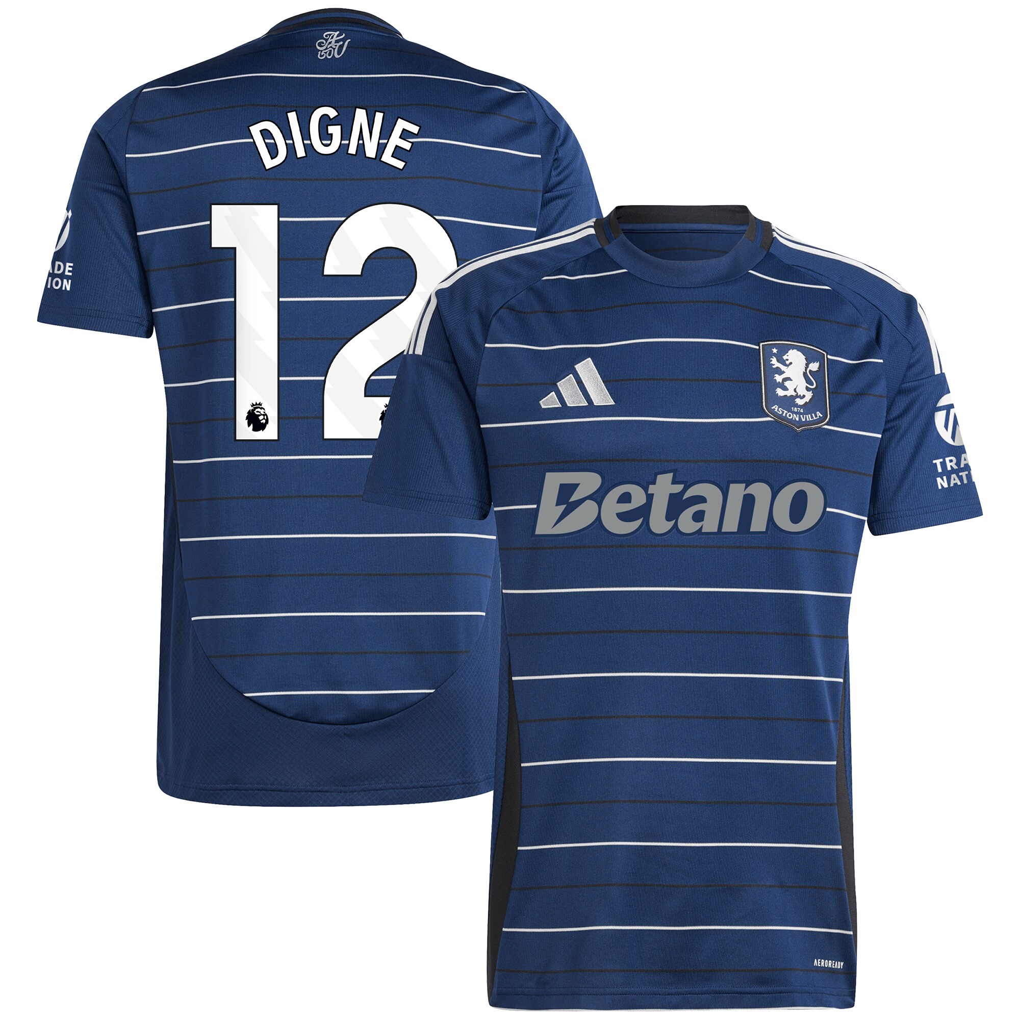 aston villa adidas third shirt 2024-25 with digne 12 printing Collection - Official Aston Villa Kits