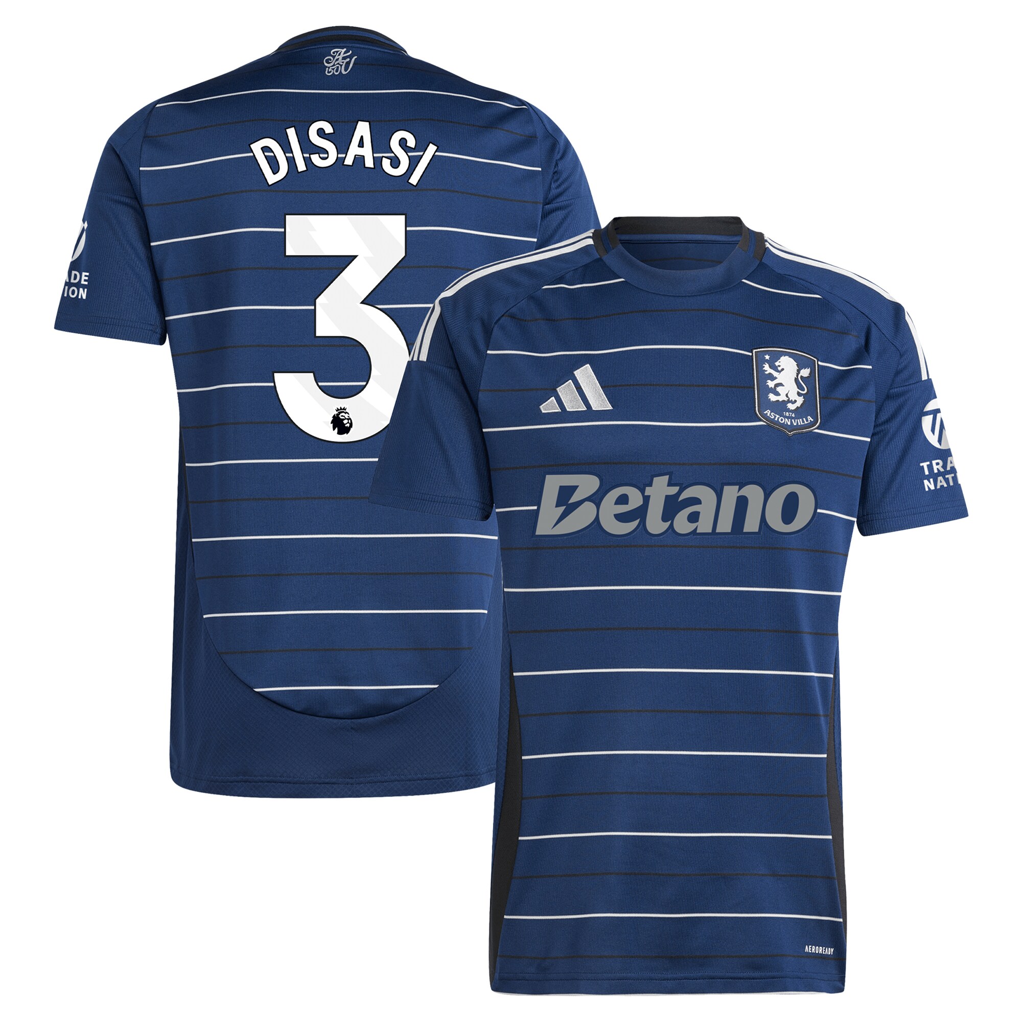 aston villa adidas third shirt 2024-25 with disasi 3 printing Collection - Official Aston Villa Kits