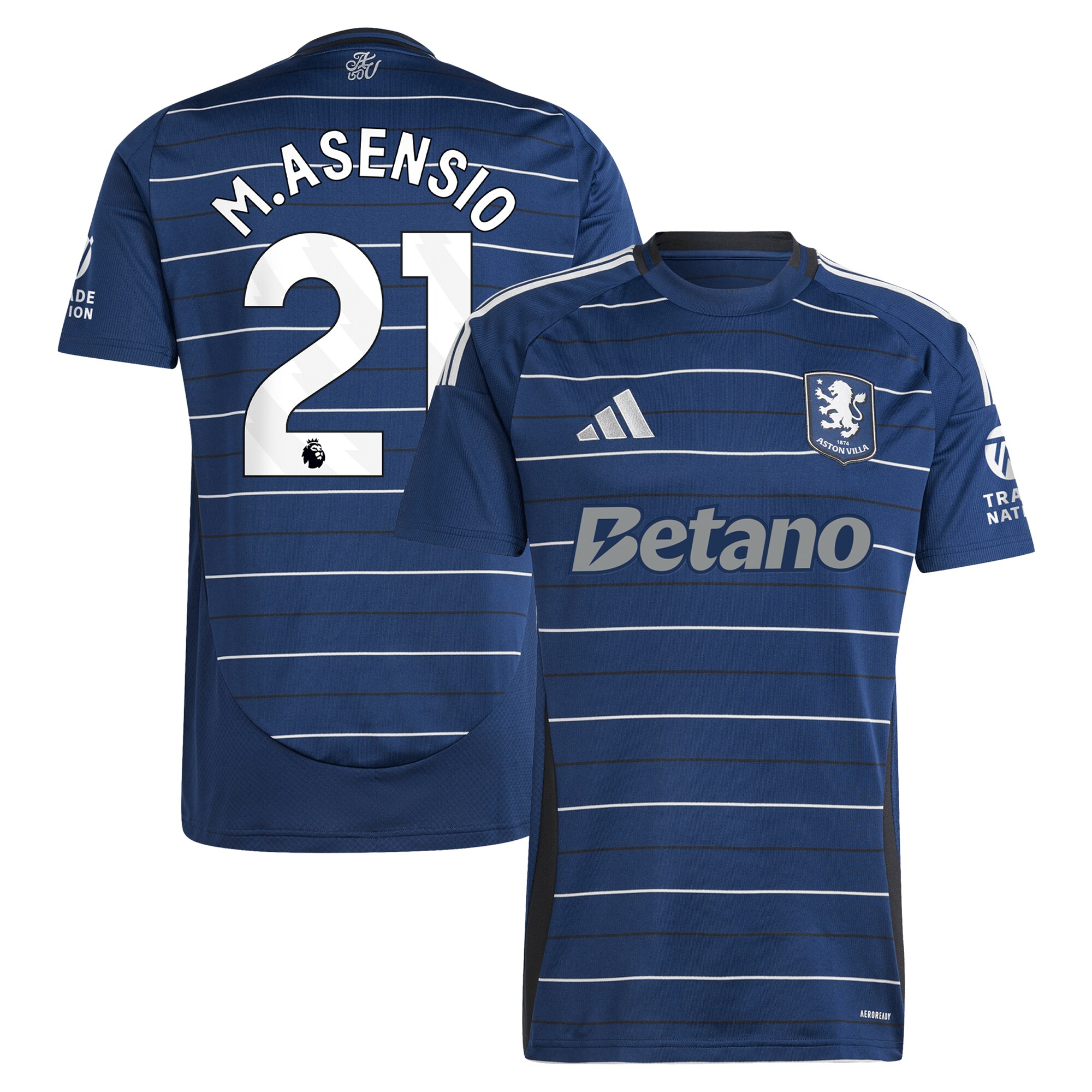 aston villa adidas third shirt 2024-25 with m.asensio 21 printing Collection - Official Aston Villa Kits