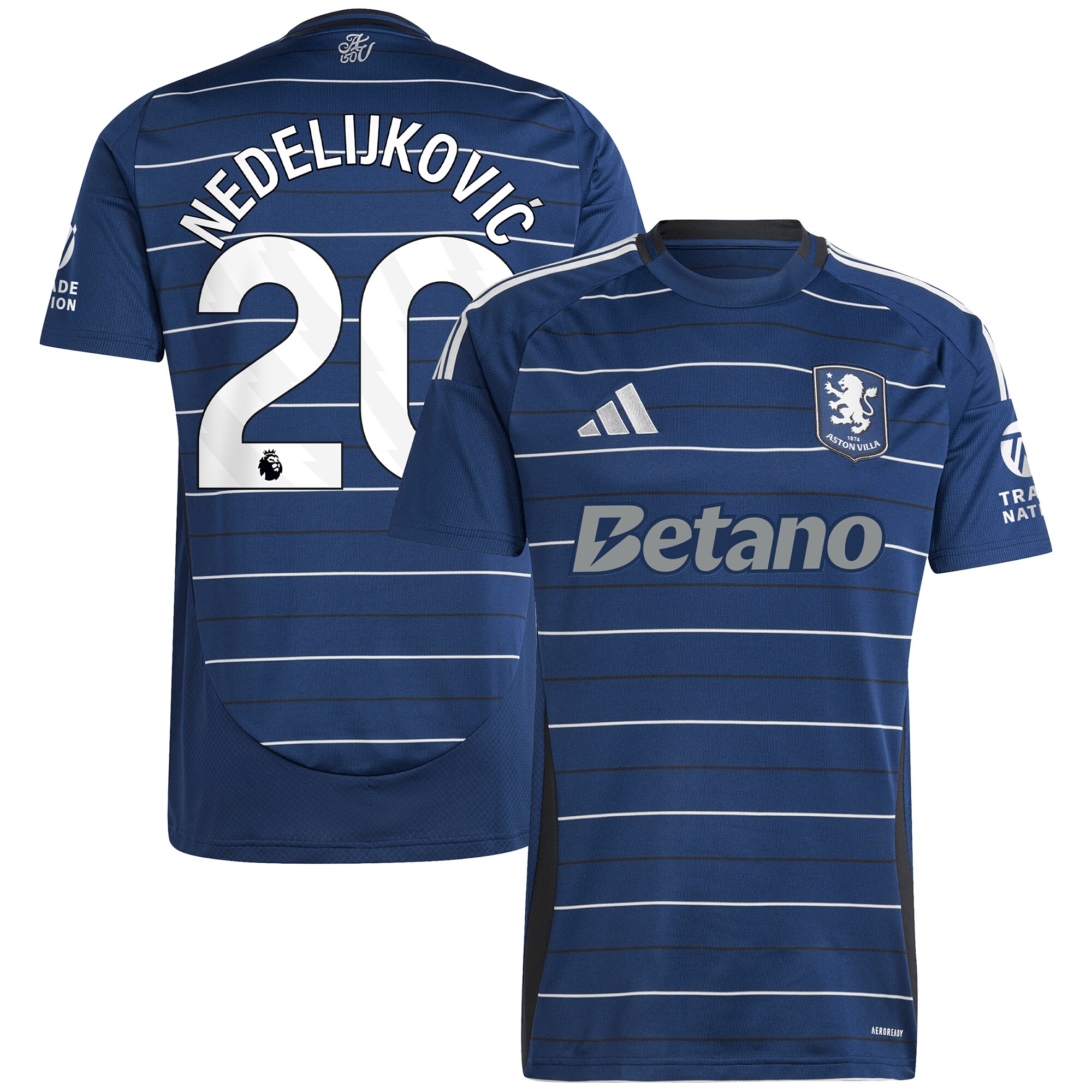 aston villa adidas third shirt 2024-25 with nedeljković 20 printing Collection - Official Aston Villa Kits