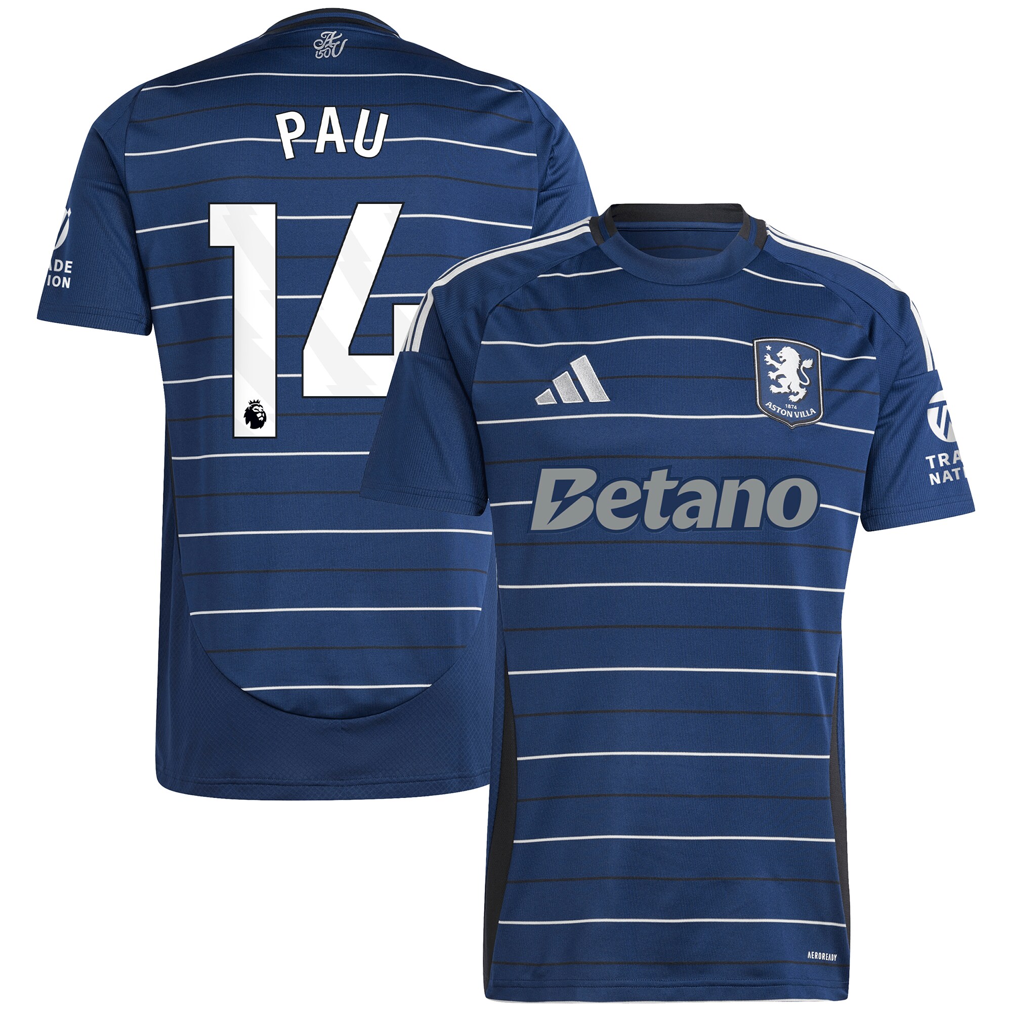 aston villa adidas third shirt 2024-25 with pau 14 printing Collection - Official Aston Villa Kits