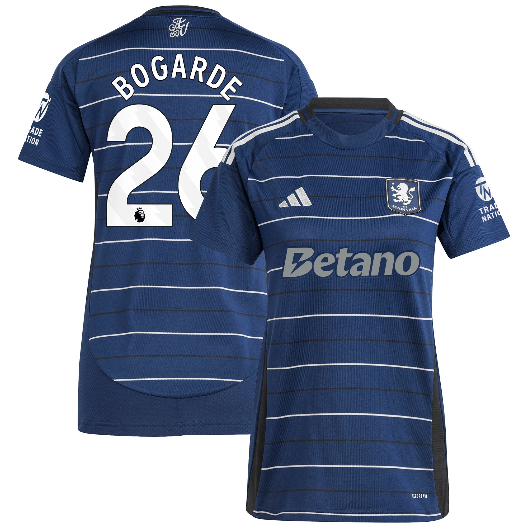 aston villa adidas third shirt 2024-25 – womens with bogarde 26 printing Collection - Official Aston Villa Kits