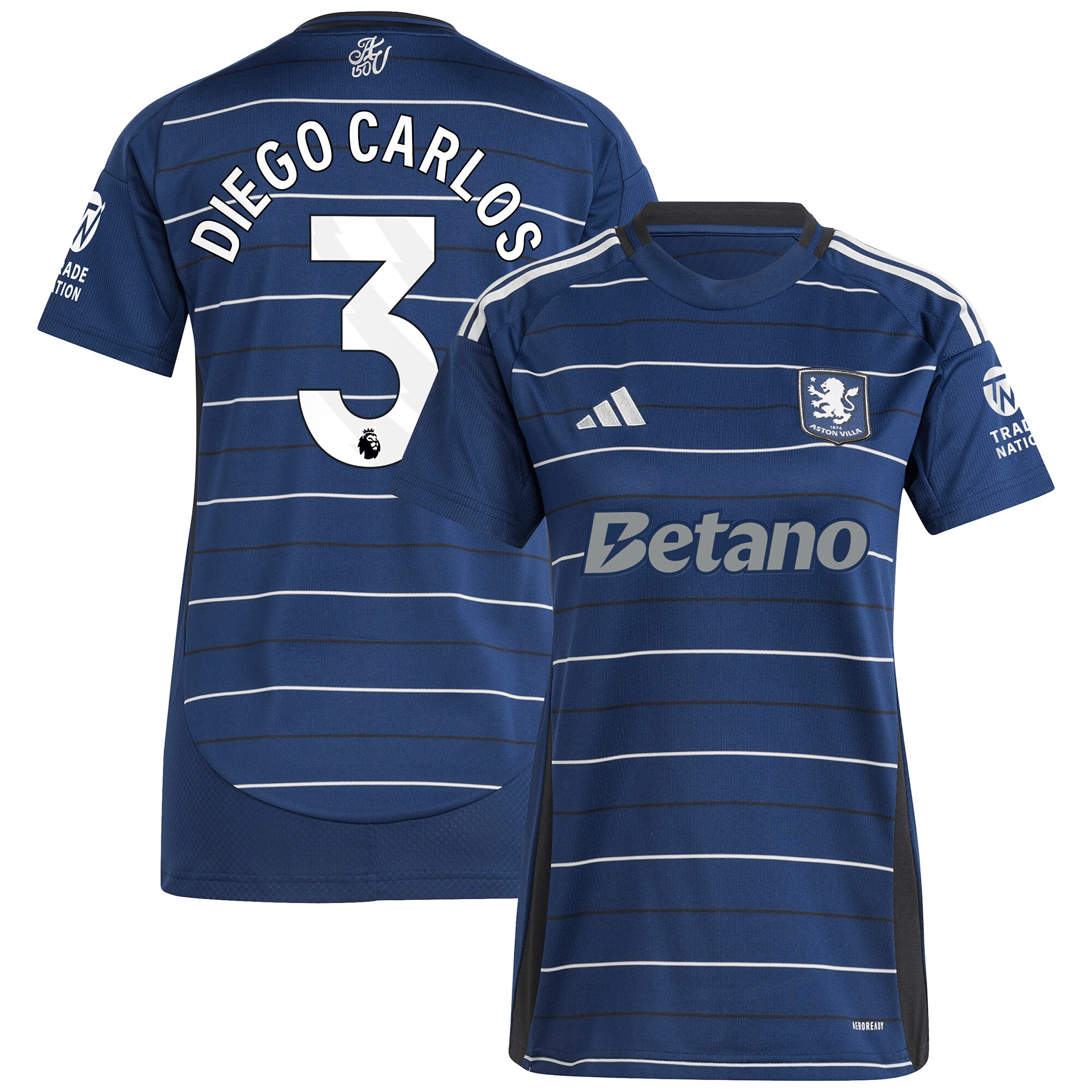 aston villa adidas third shirt 2024-25 – womens with diego carlos 3 printing Collection - Official Aston Villa Kits