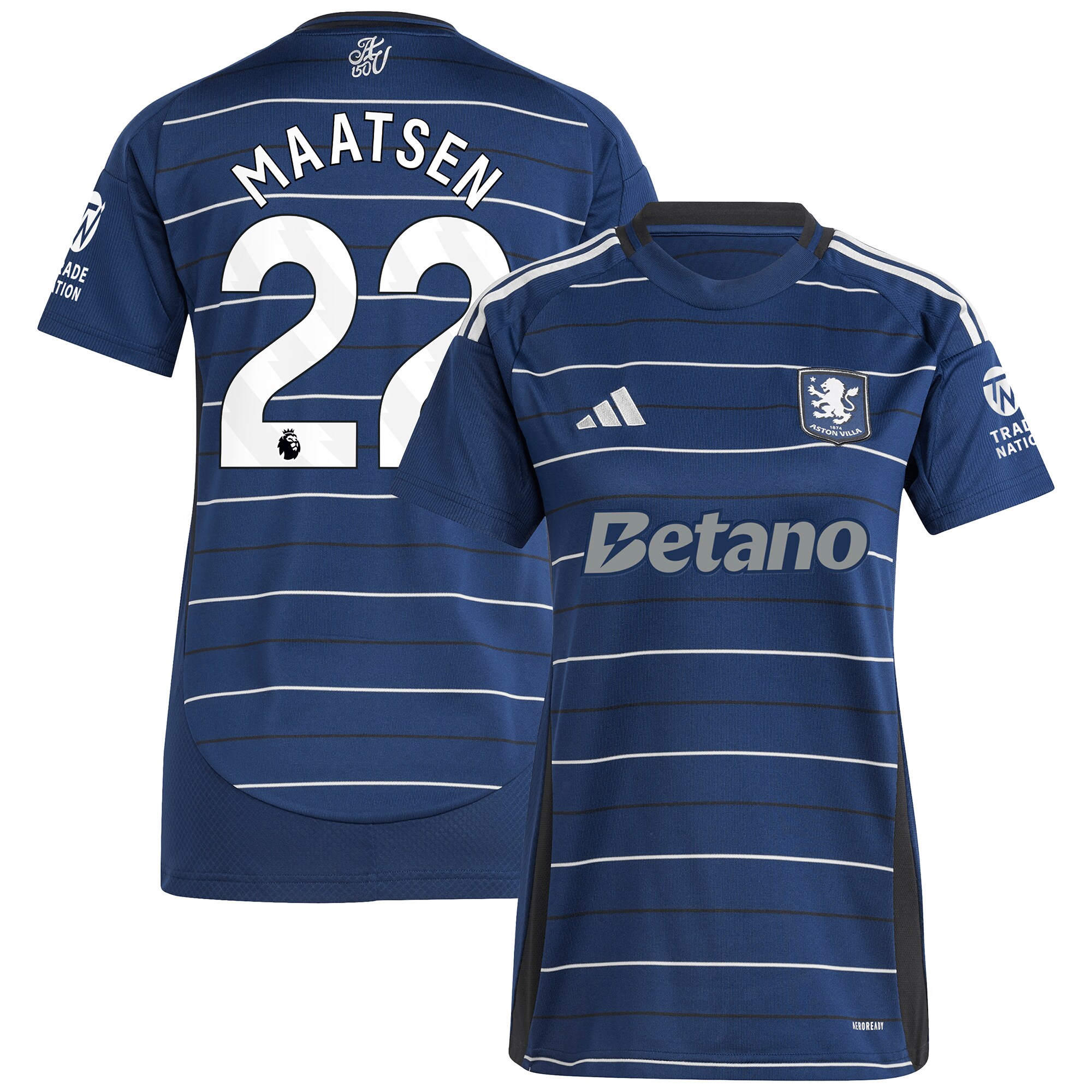 aston villa adidas third shirt 2024-25 – womens with maatsen 22 printing Collection - Official Aston Villa Kits