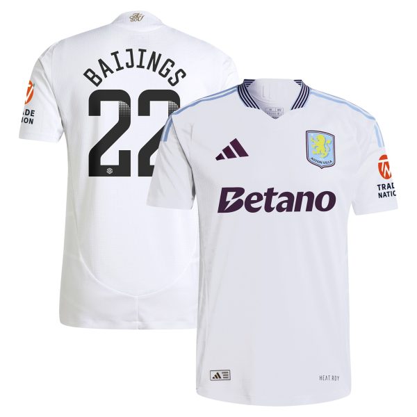aston villa adidas wsl away authentic shirt 2024-25 with baijings 22 printing Collection - Official Aston Villa Kits