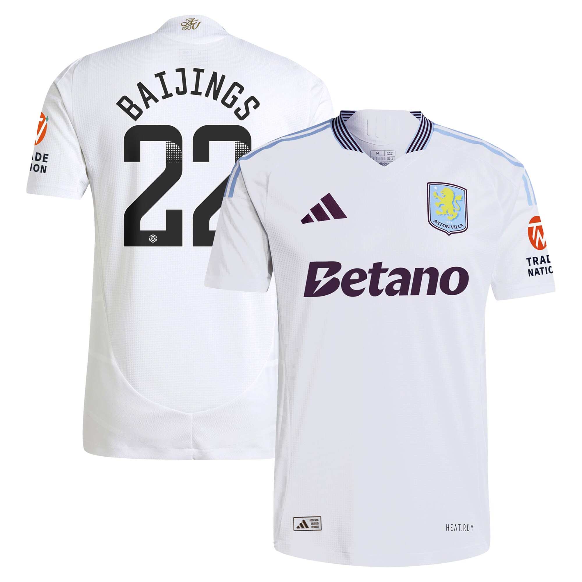 aston villa adidas wsl away authentic shirt 2024-25 with baijings 22 printing Collection - Official Aston Villa Kits