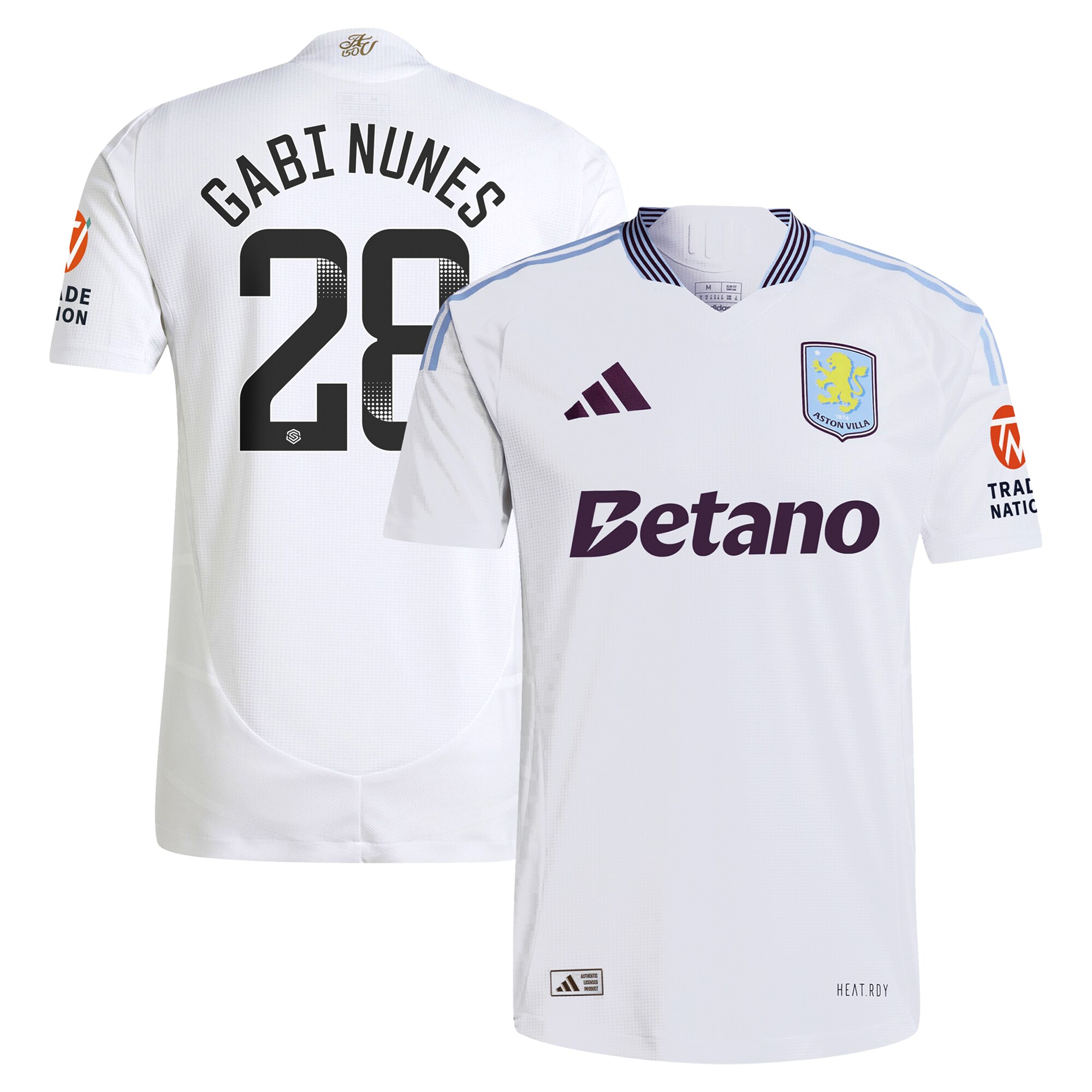 aston villa adidas wsl away authentic shirt 2024-25 with gabi nunes 28 printing Collection - Official Aston Villa Kits