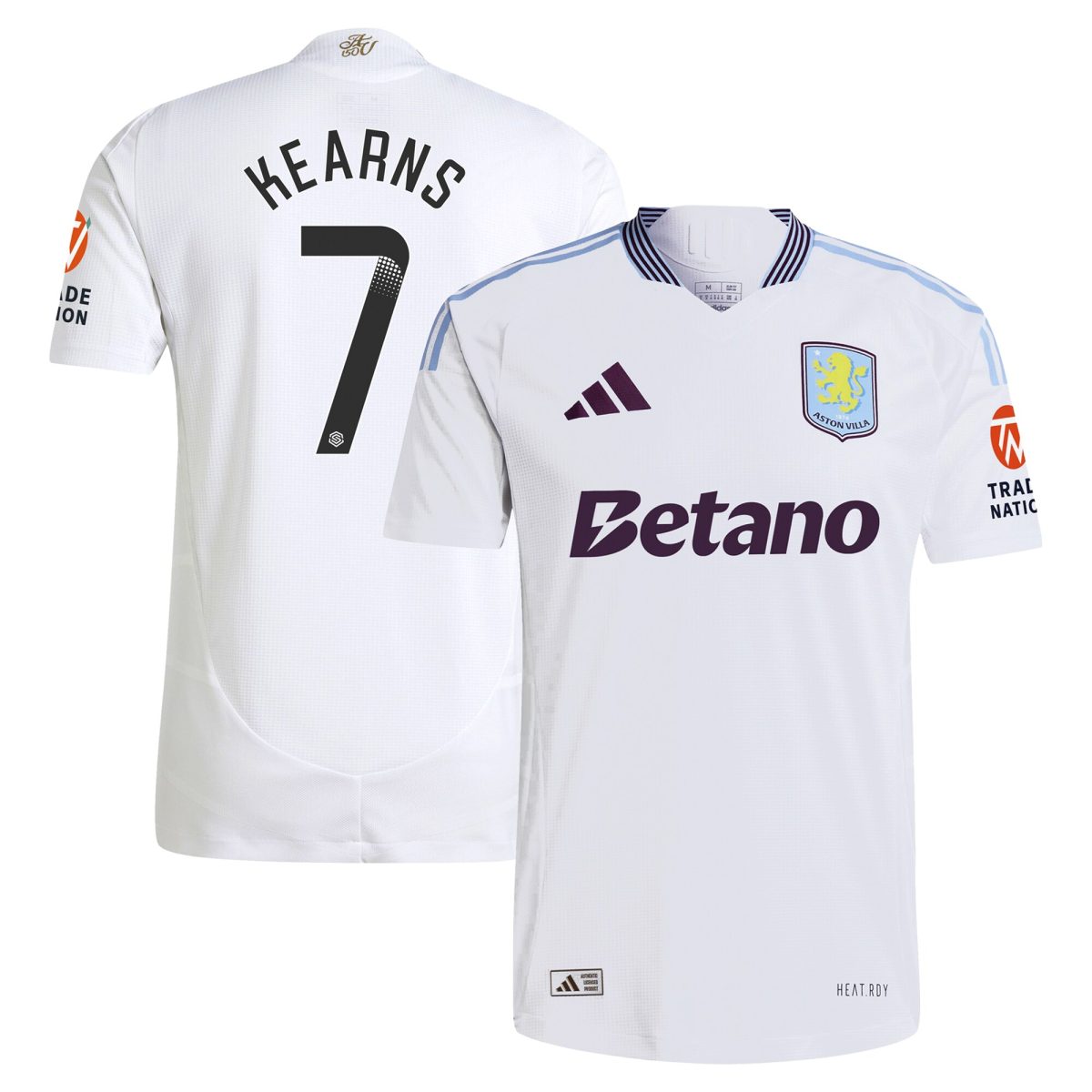 aston villa adidas wsl away authentic shirt 2024-25 with kearns 7 printing Collection - Official Aston Villa Kits