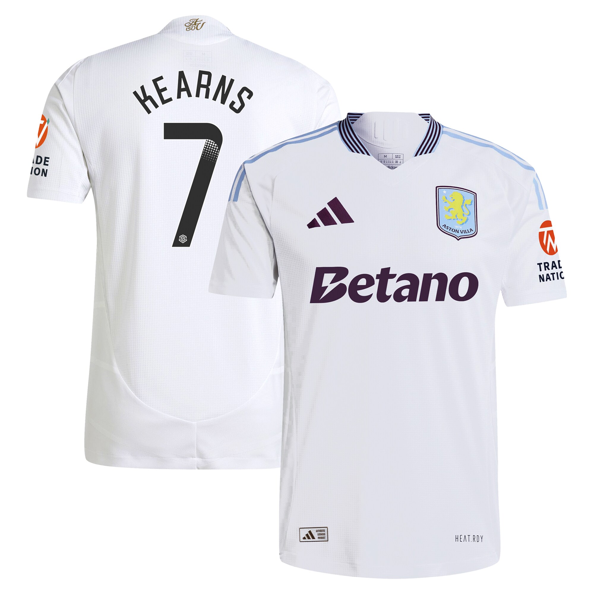 aston villa adidas wsl away authentic shirt 2024-25 with kearns 7 printing Collection - Official Aston Villa Kits