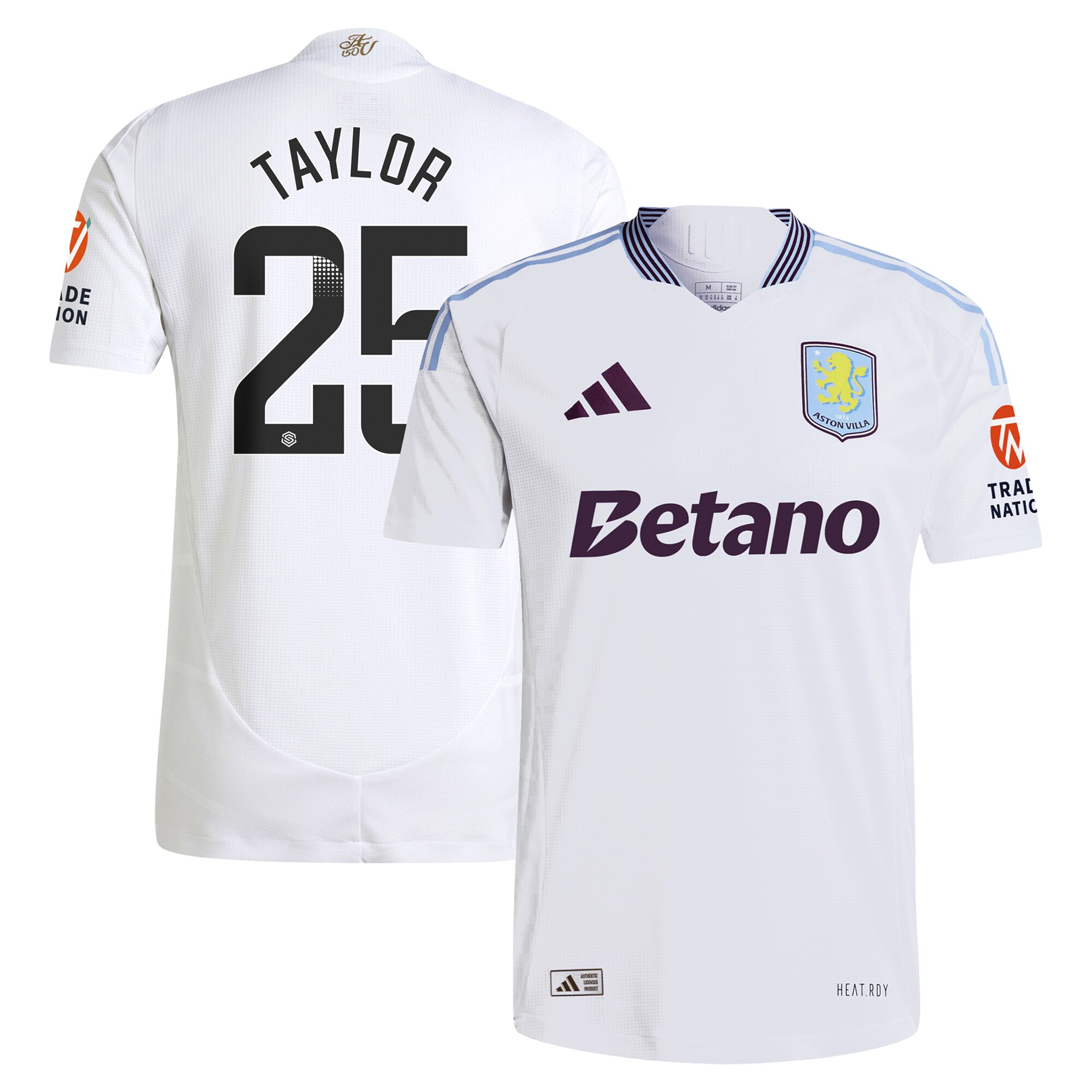 aston villa adidas wsl away authentic shirt 2024-25 with taylor 25 printing Collection - Official Aston Villa Kits
